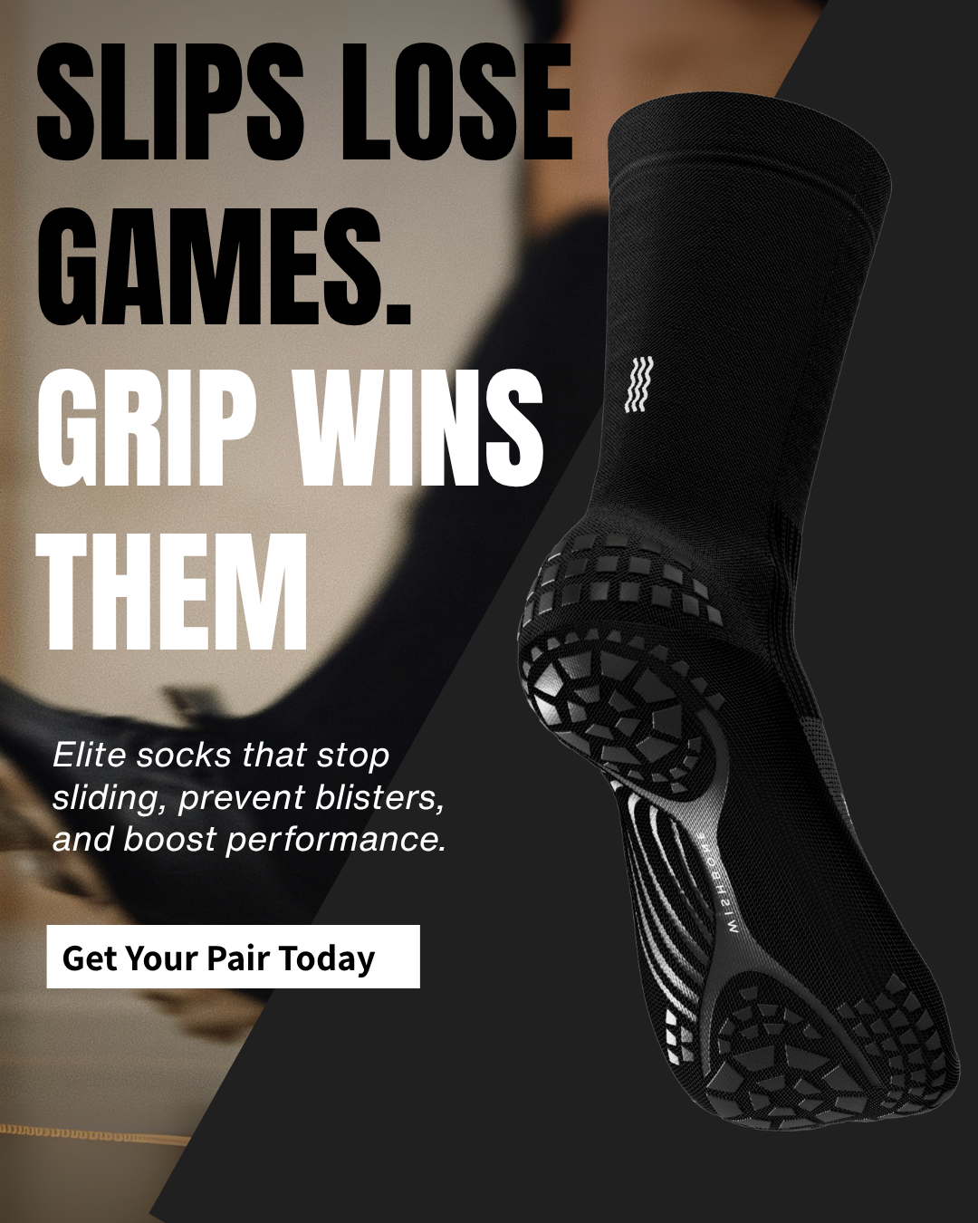 Nextwave Socks Facebook ad: Grip That Wins Games