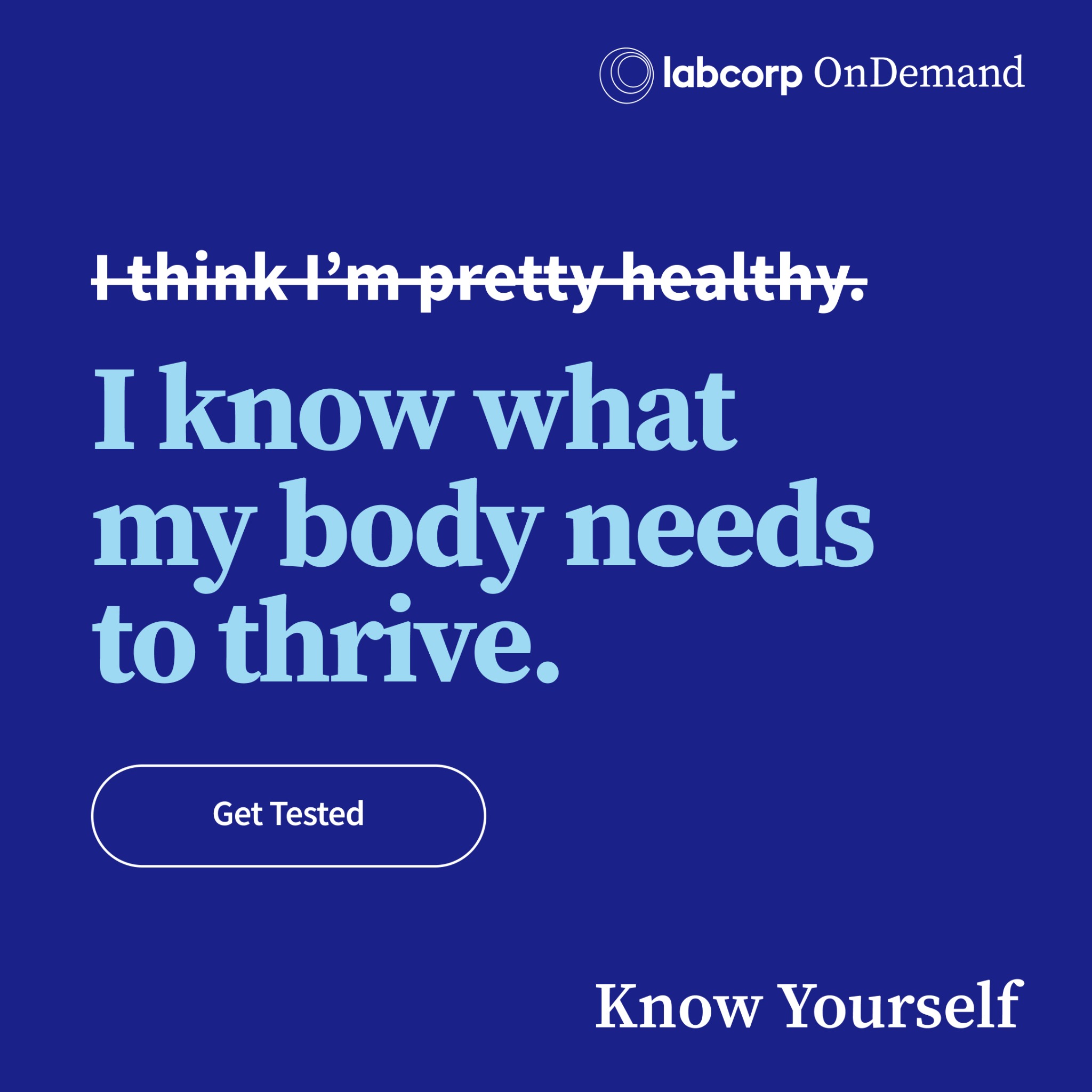 Labcorp Facebook ad: Know what you need to thrive.