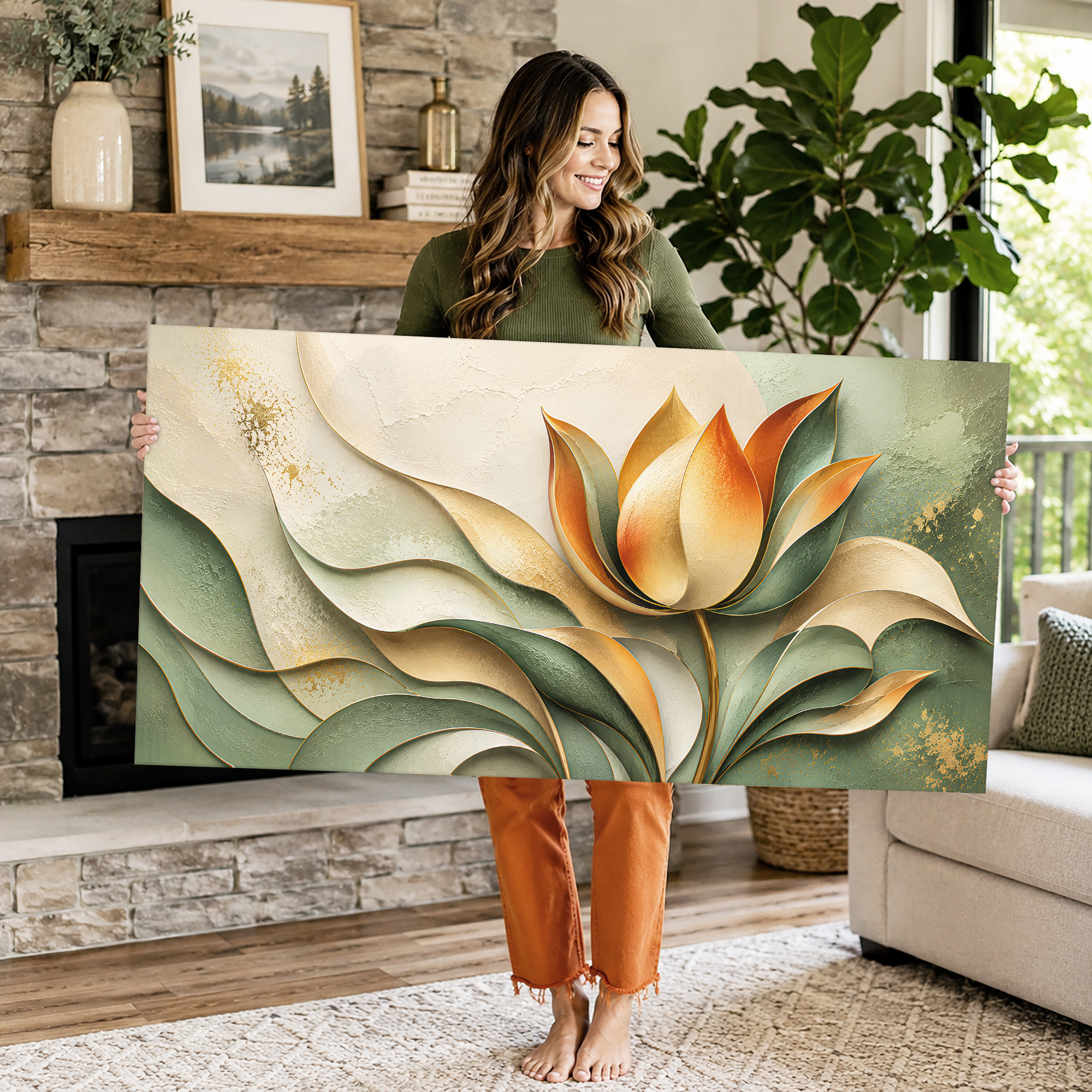 Tailored Canvases - Personalized Art Facebook ad: Modern Geometric Tulip | Made in the USA | Ships Fast