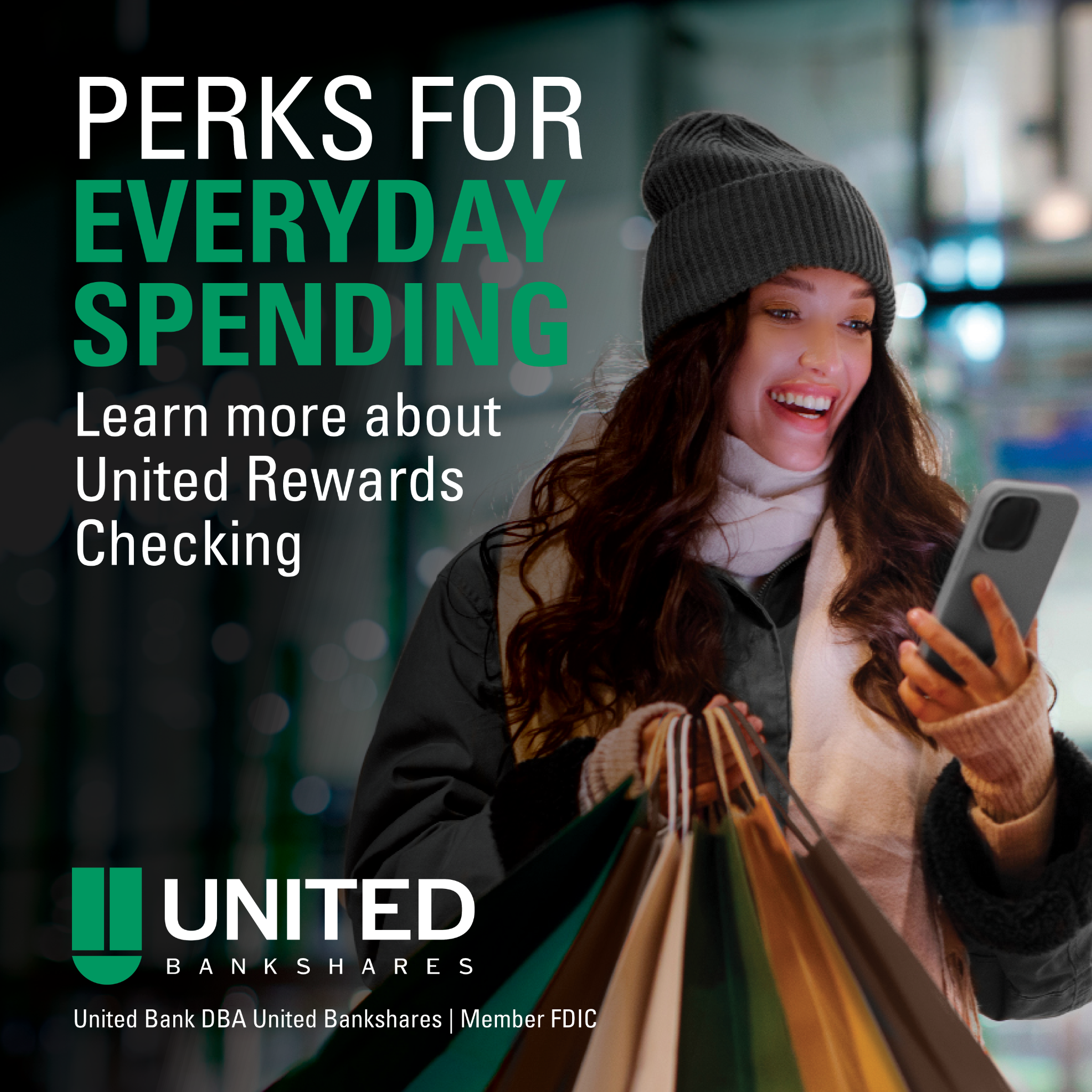 United Bank Facebook ad: United Rewards Checking