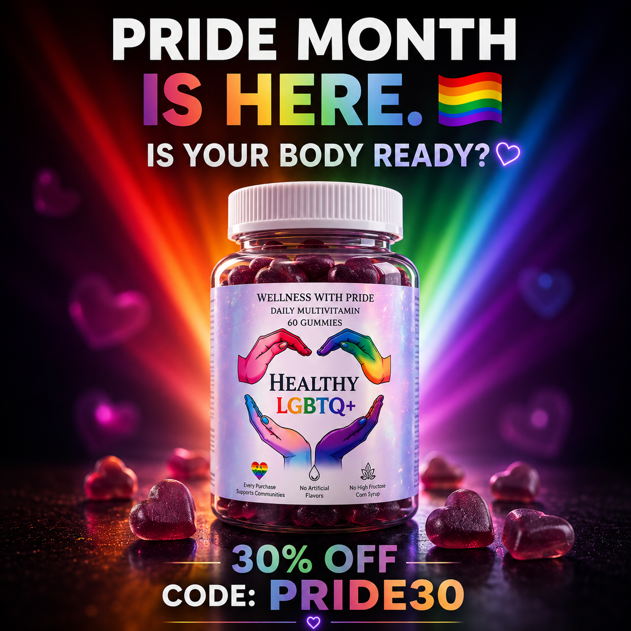 Healthylgbtq Facebook ad: Your health deserves the same energy you bring…