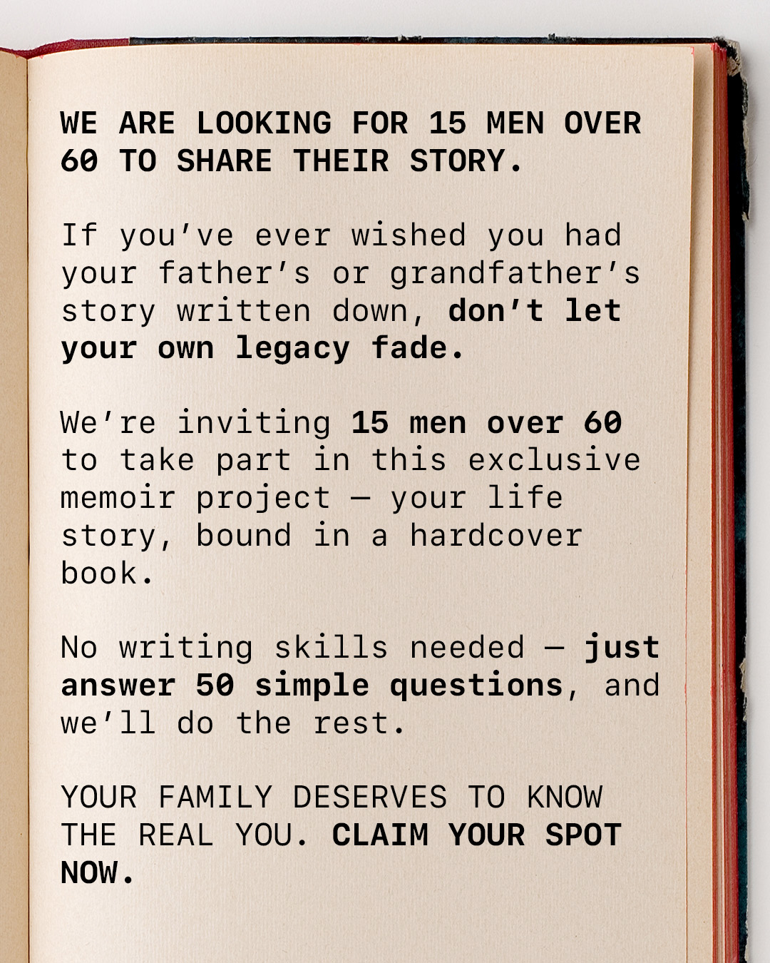 Memowrite Facebook ad