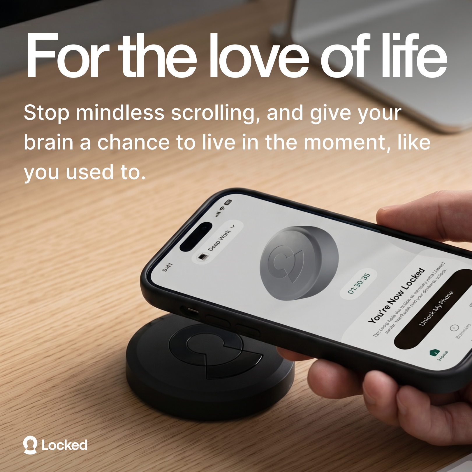 NowLocked - Less Screen Time Facebook ad