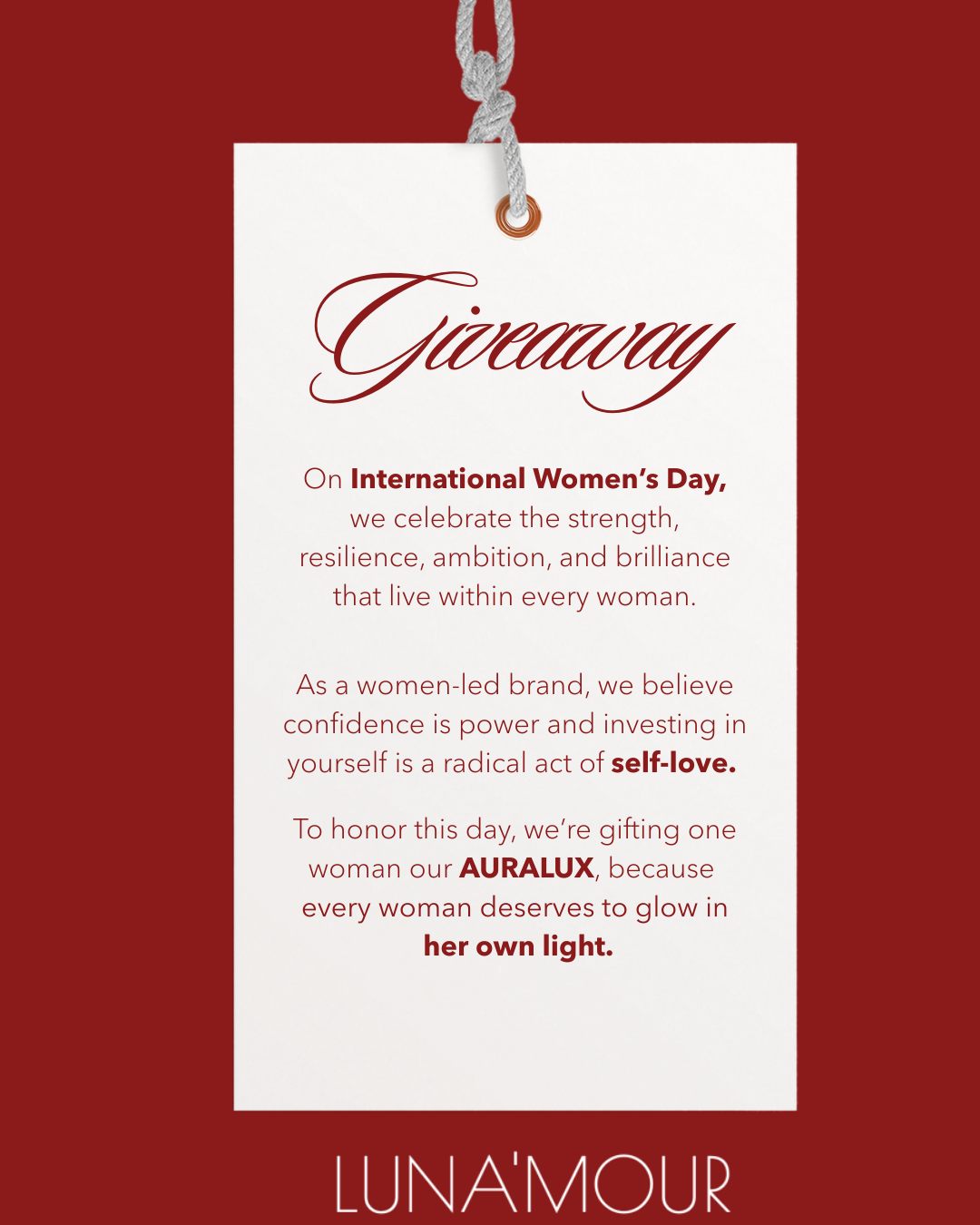 Lunamour Beauty Facebook ad: To the women who rise, rebuild, nurture, lead…