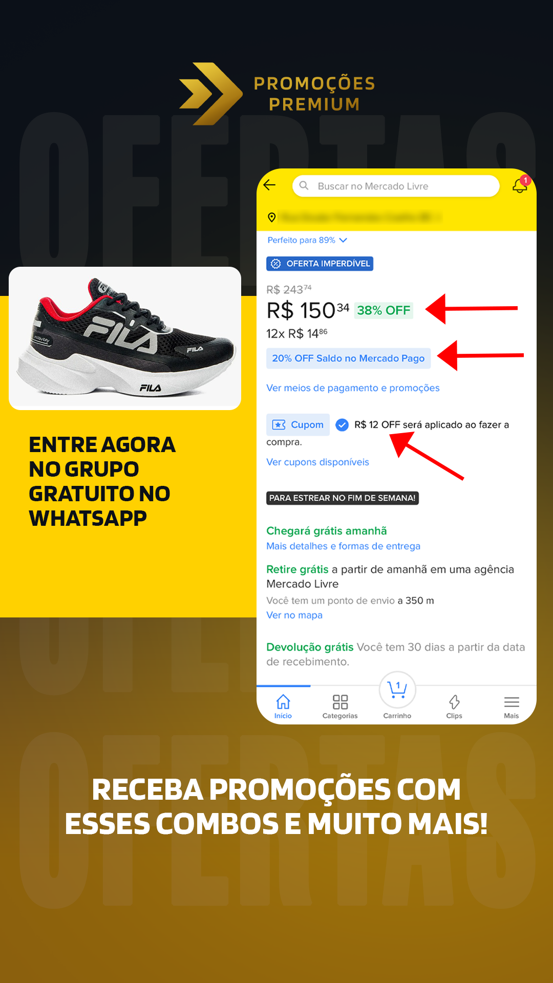 Promoções Premium Facebook ad