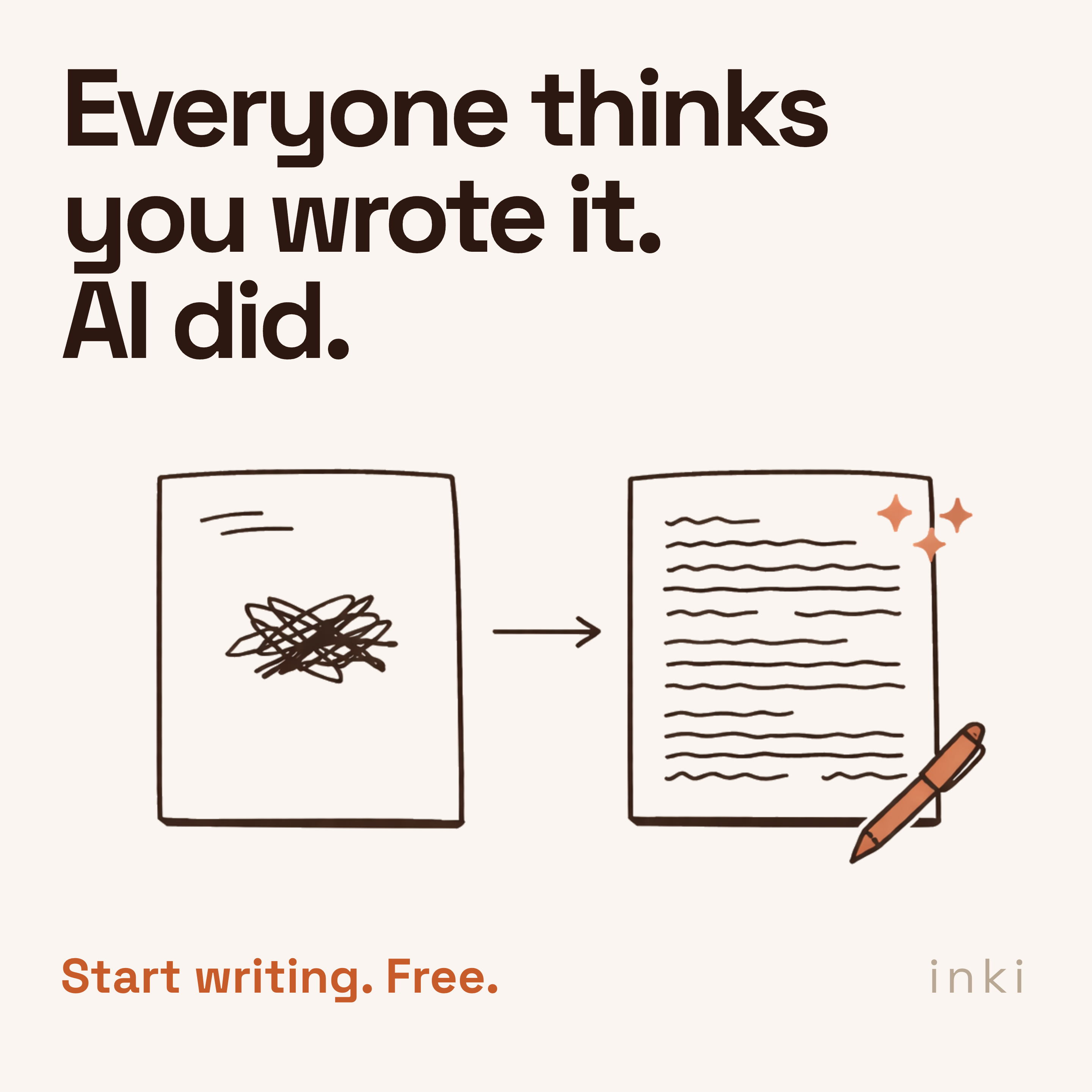 Inki Facebook ad: Your voice. AI speed.
