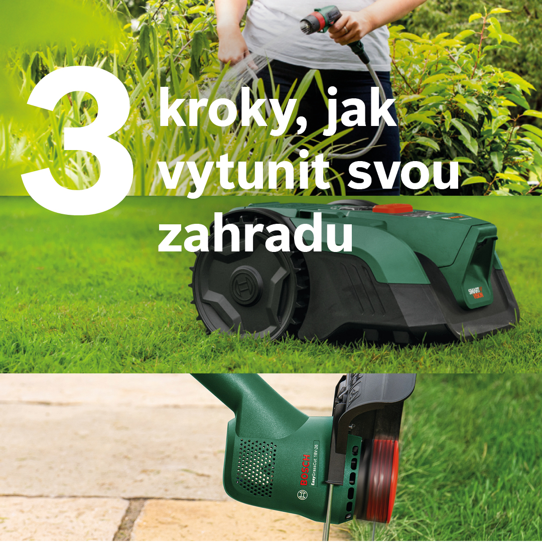 Bosch DIY and Garden Facebook ad: Jedna zahrada. Jeden systém.