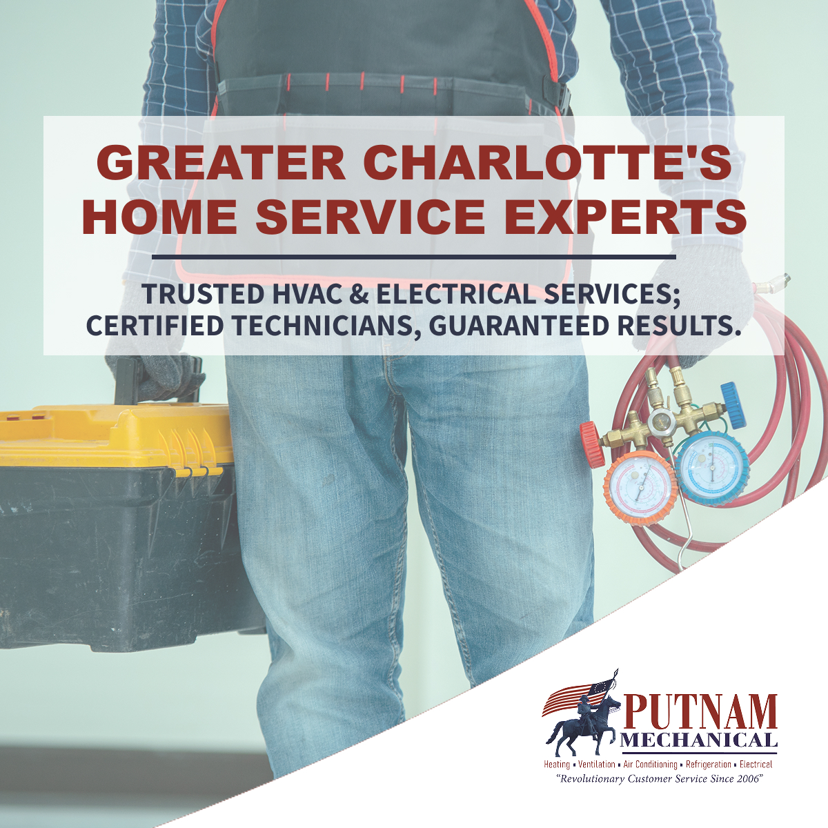 Putnam Mechanical Facebook ad: Greater Charlotte's Trusted Home Service Experts