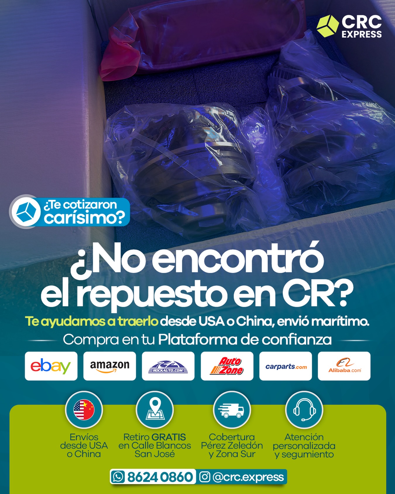CRC Express Facebook ad: ¿Buscaste el repuesto en Costa Rica y no…