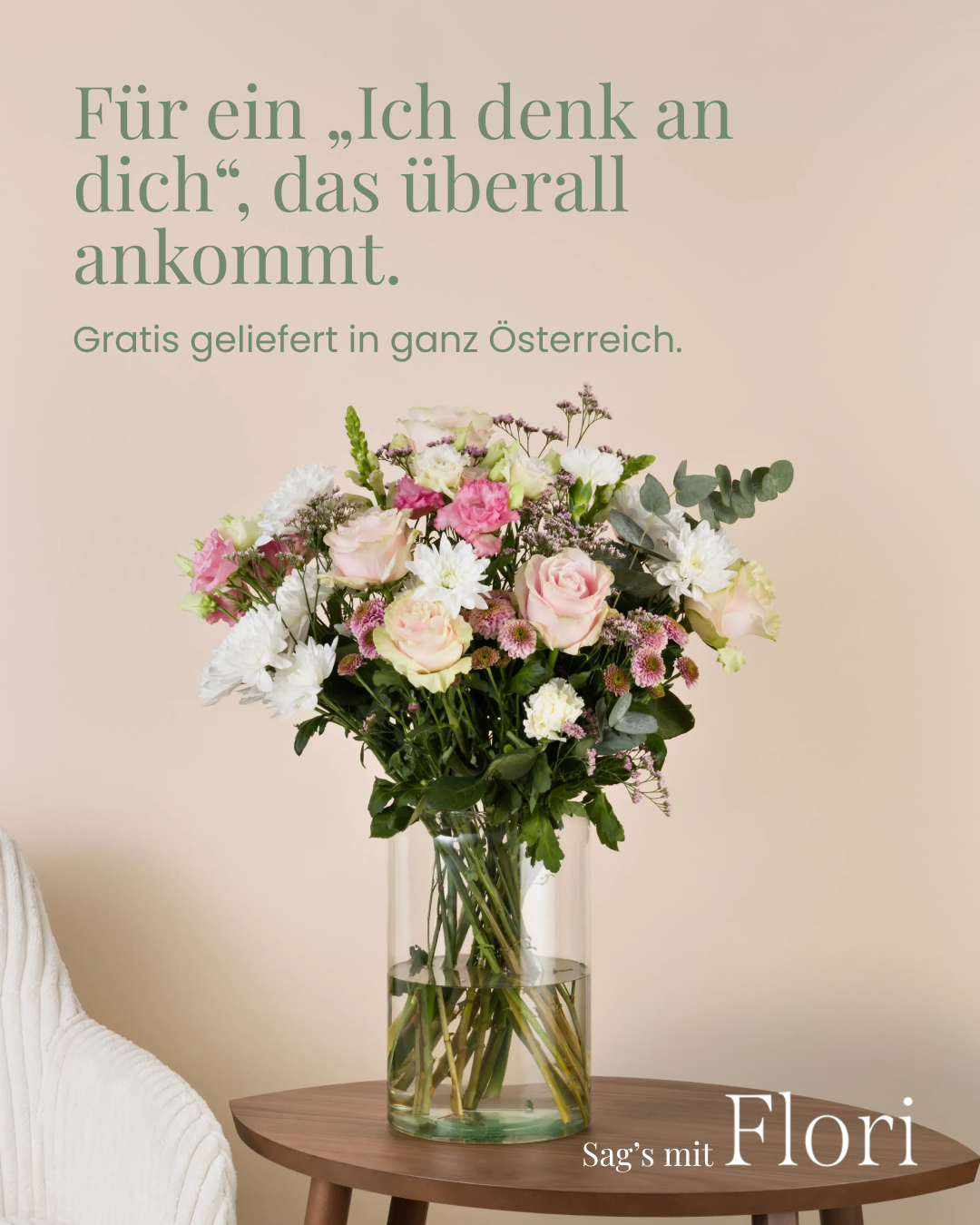 Flori.at Facebook ad: Jetzt 10% Rabatt mit Code FLORI10