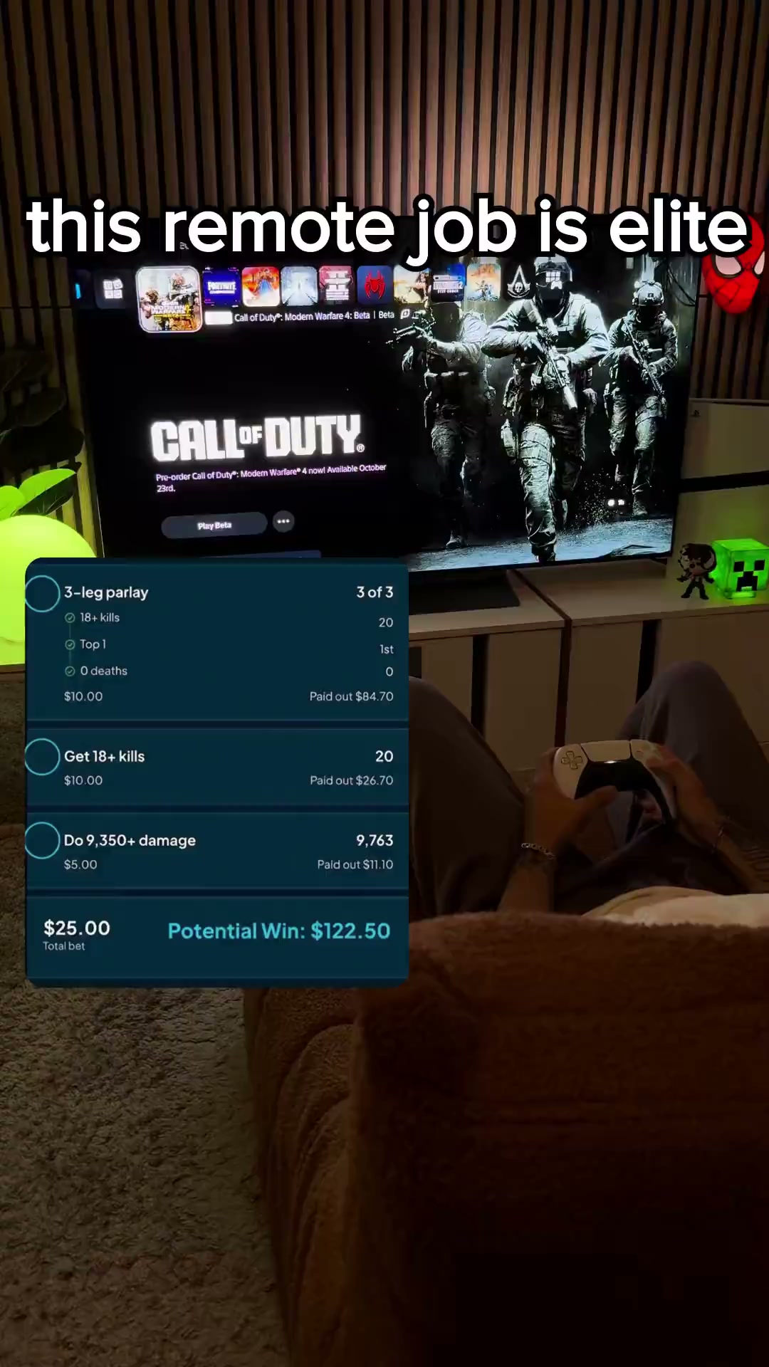 Players' Lounge Facebook ad: Bet On Yourself Playing Warzone