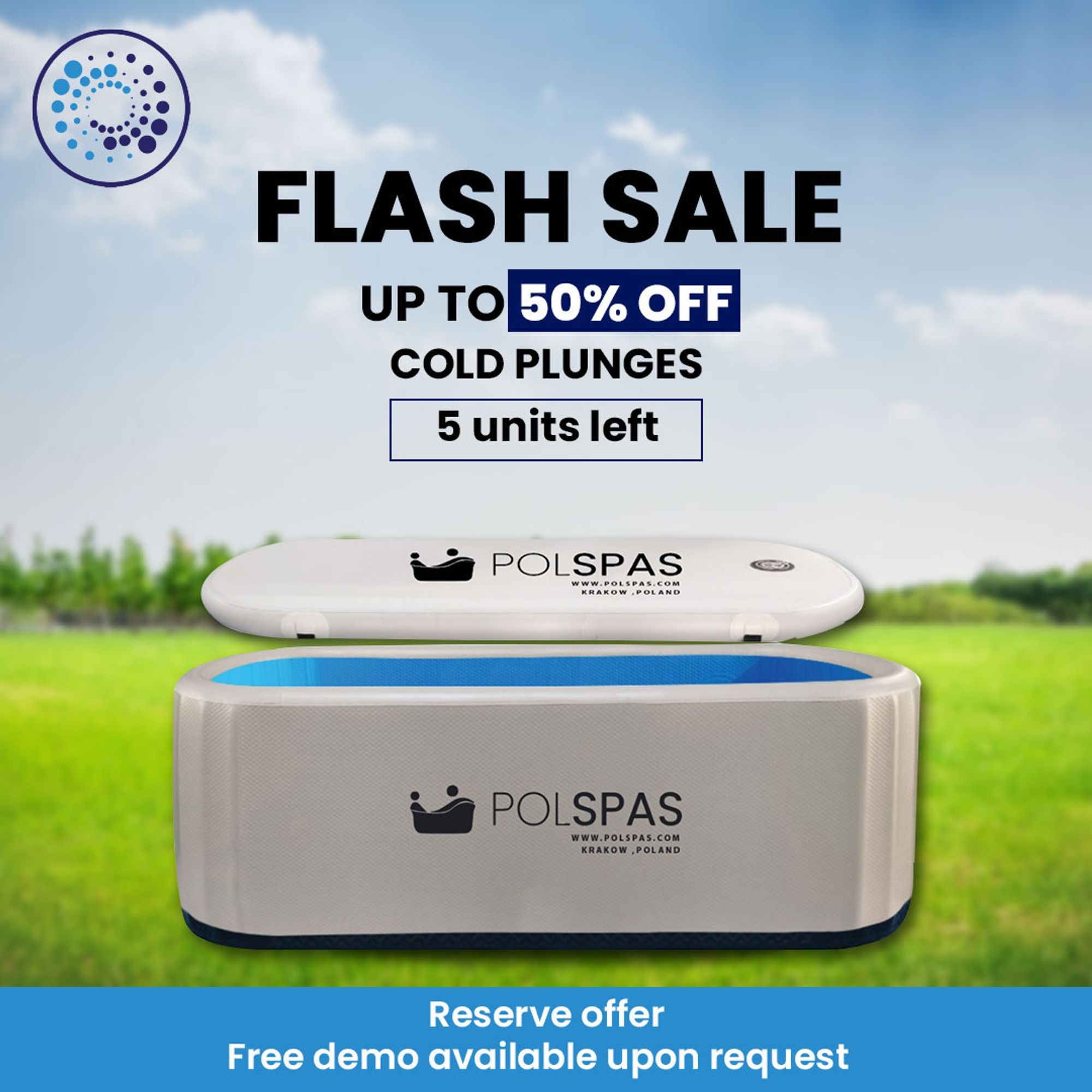 Hot Tub Kart GCC Facebook ad: Up to 50% OFF Cold Plunges | 5 Units Left
