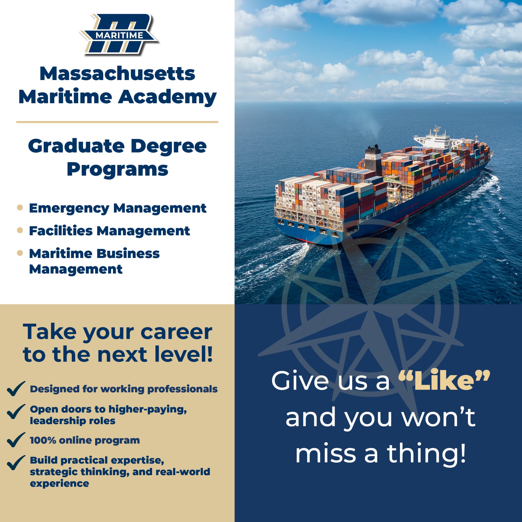 Massachusetts Maritime Academy Graduate Programs Facebook ad