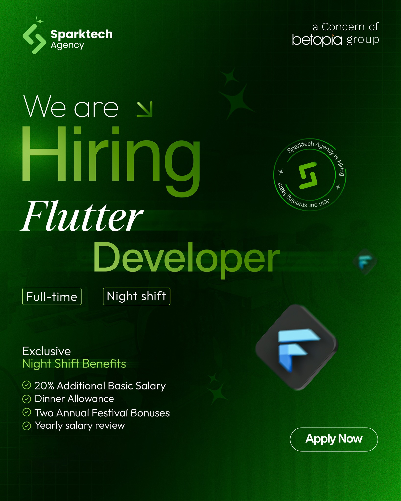 Career at Betopia Facebook ad: Join SparkTech Agency: Exciting Flutter Developerโฆ