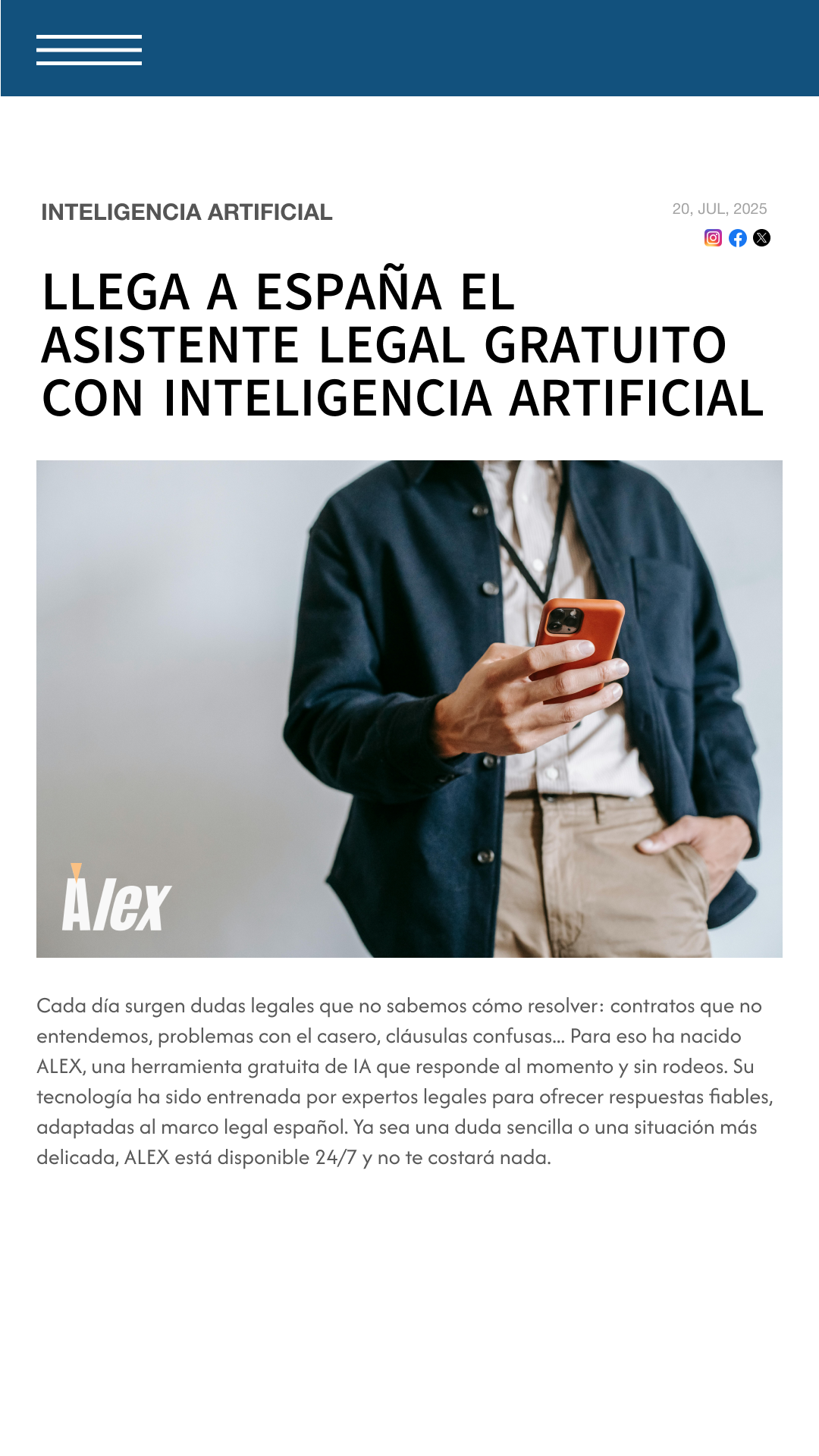 Alex Legal AI Facebook ad