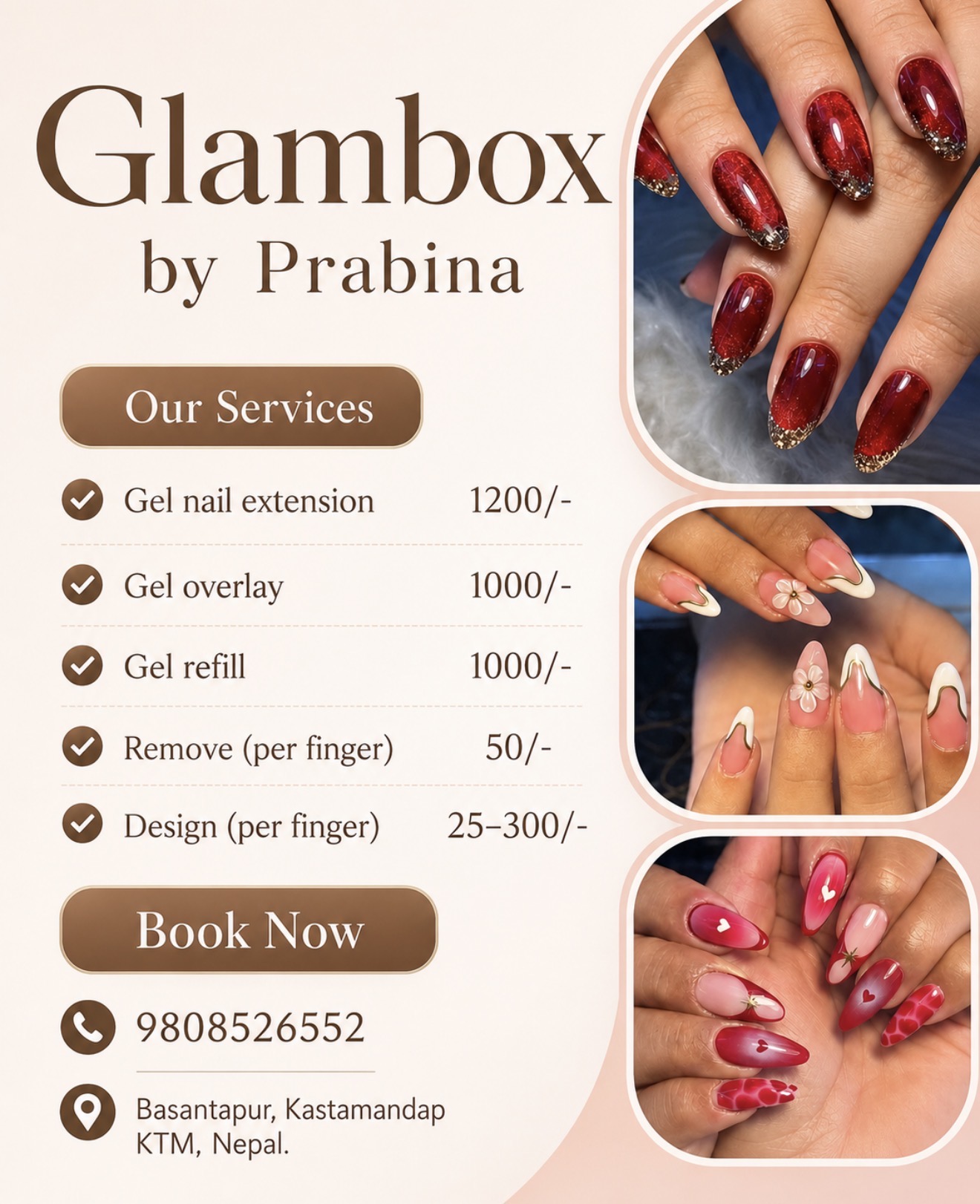 GlamboxbyPrabina Facebook ad: Let your nails shine with style