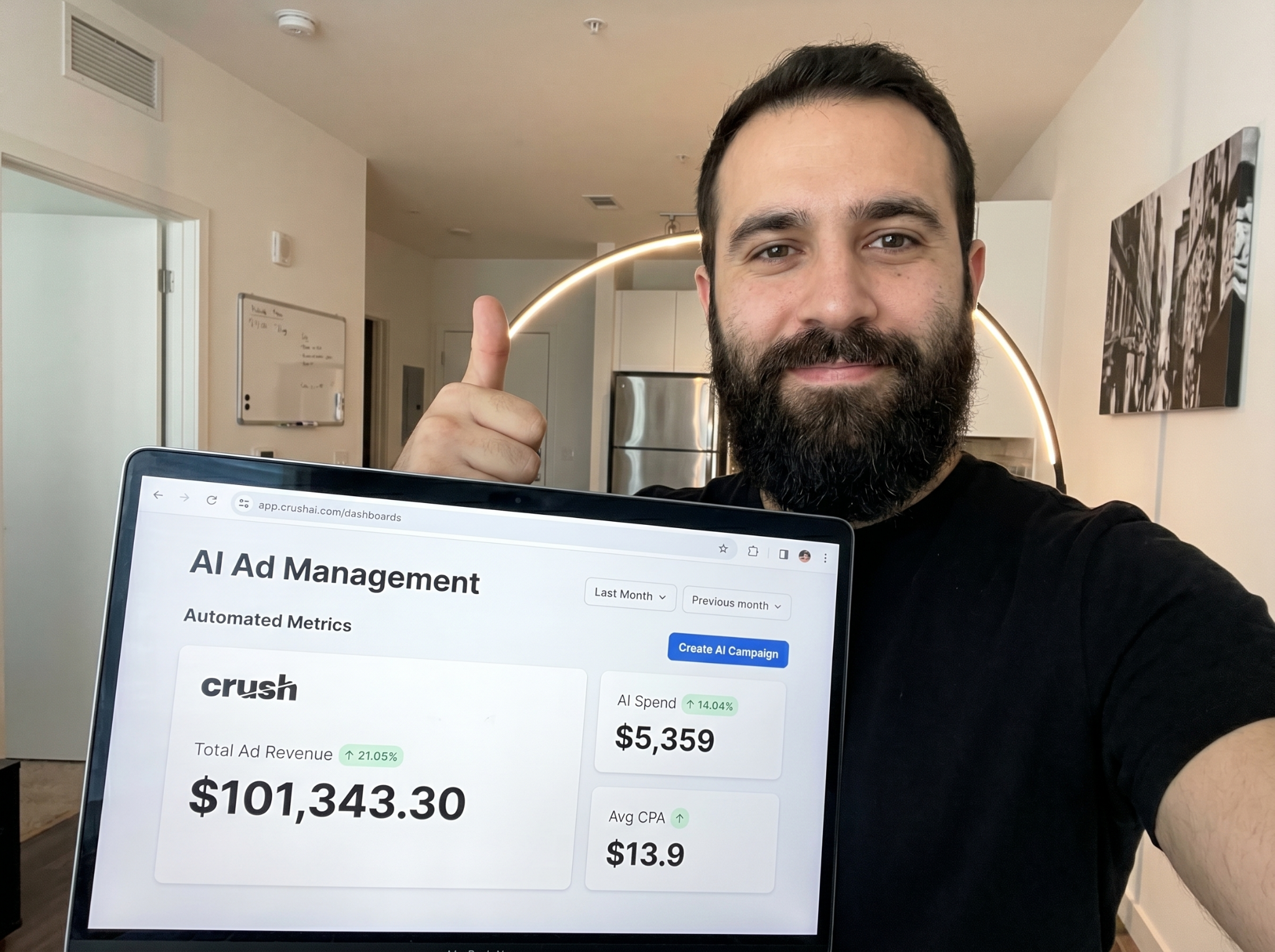 trycrush.ai Facebook ad