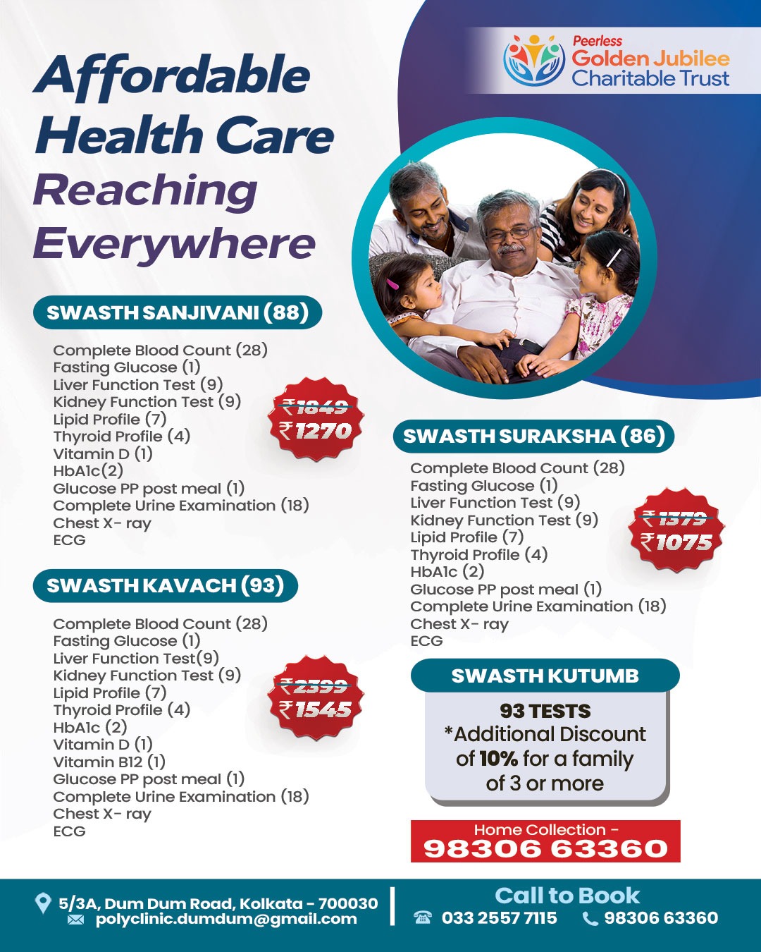 Peerless Polyclinic Facebook ad: Affordable healthcare should reach every family.