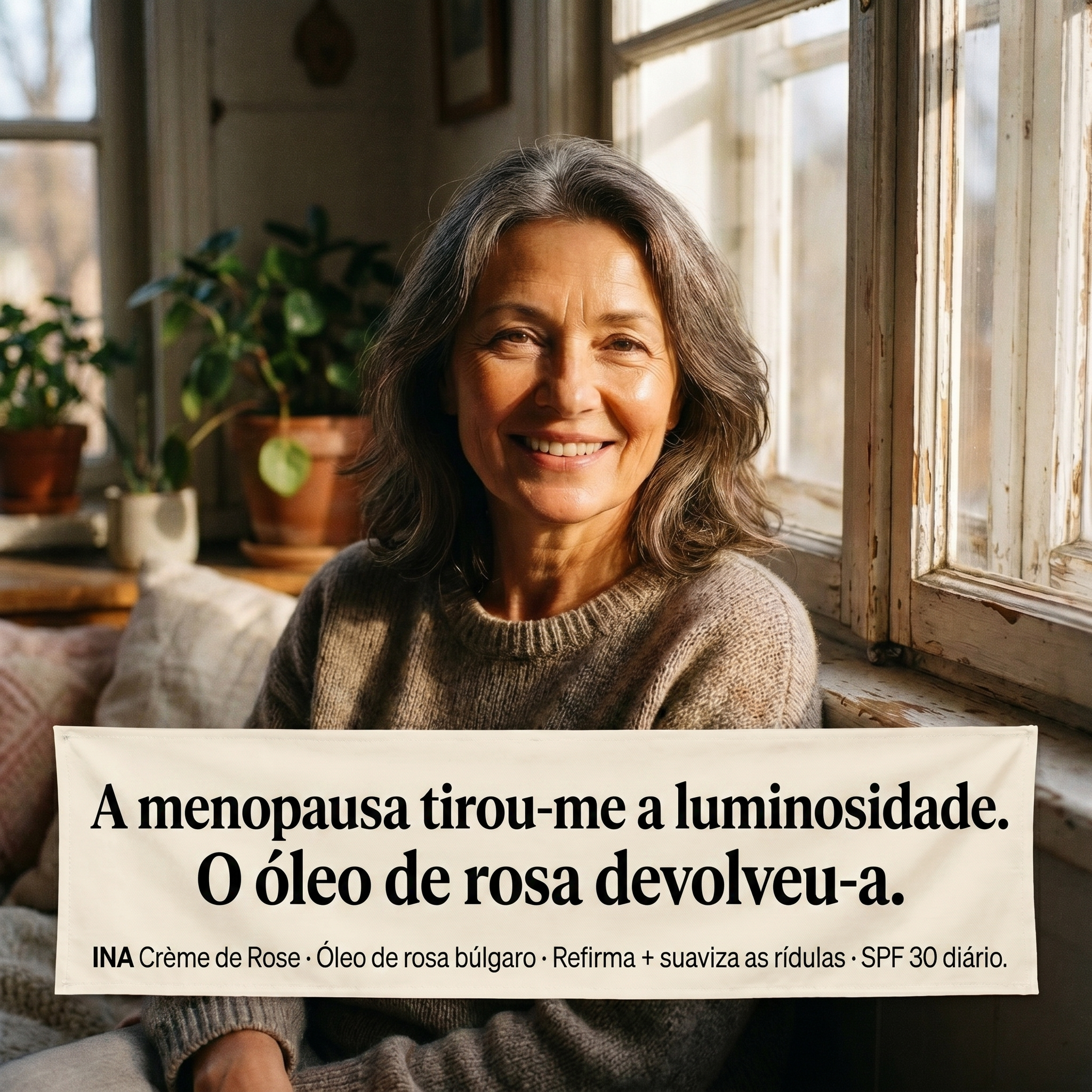InaEssentials.PT - Cosméticos Orgânicos Familiares Facebook ad: A menopausa apagou o teu brilho?