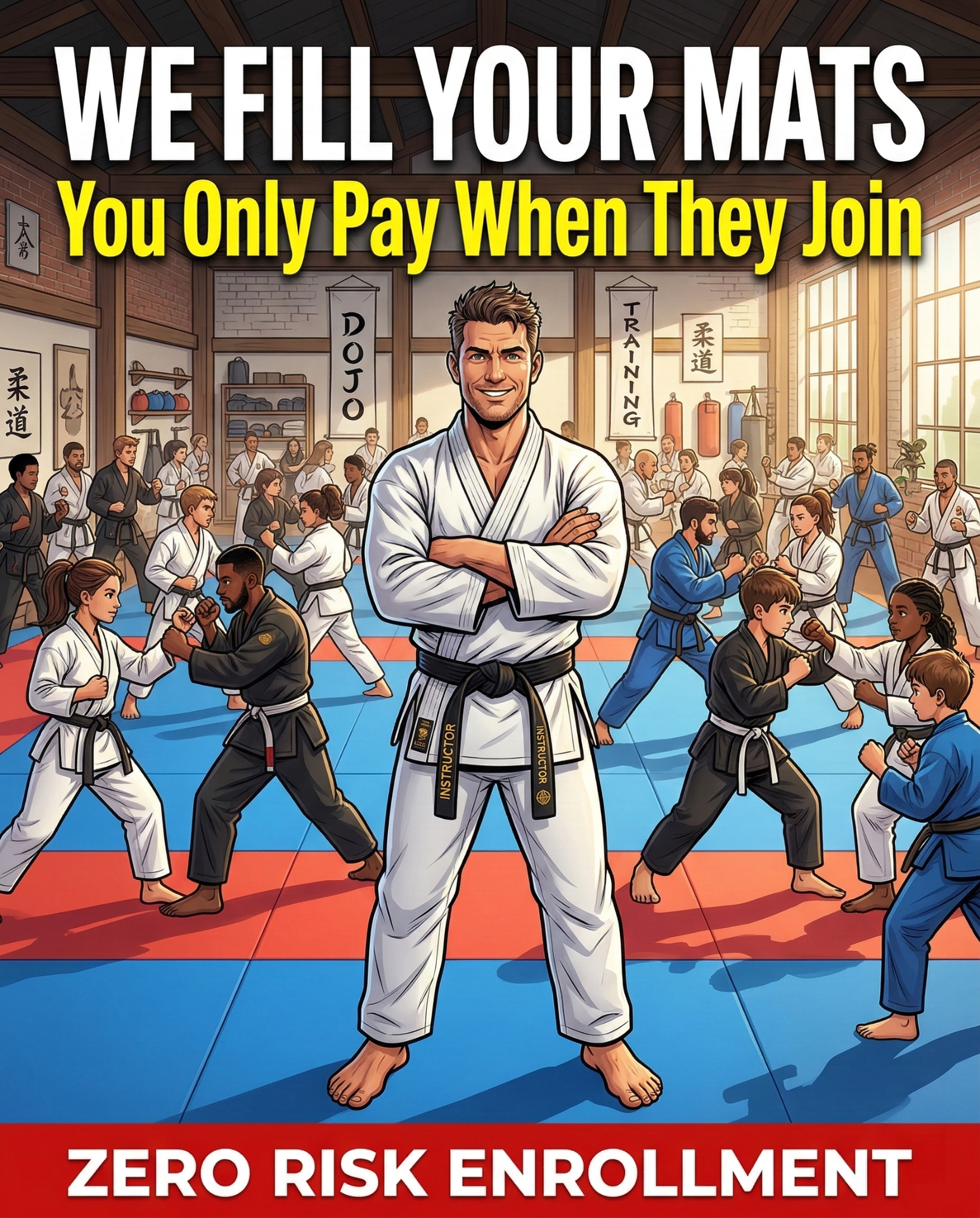 Martial Consulting Facebook ad: You teach, we fill your classes!