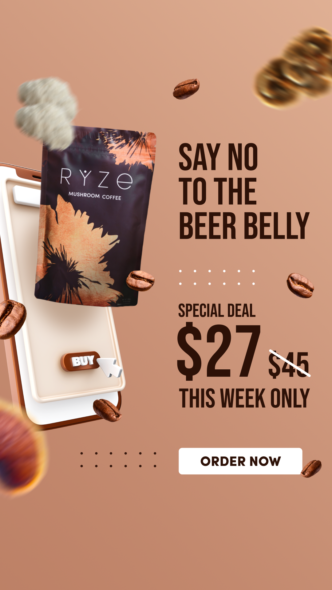 RYZE Superfoods Facebook ad