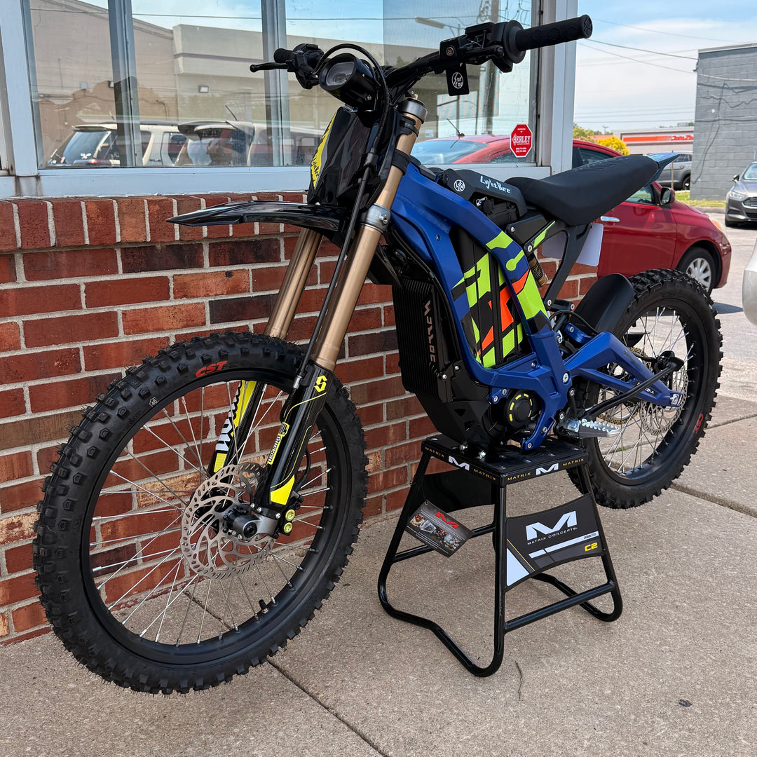 Outright Auto Facebook ad: Electric dirt bikes in-stock now!