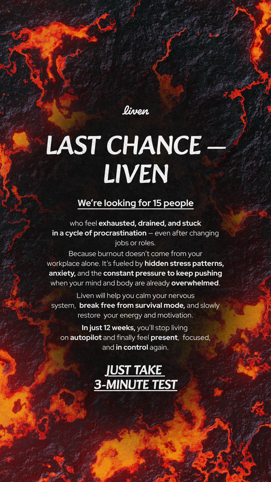 Liven: Communauté d'Éveil de Soi Facebook ad: Easy to Follow Anti-Burnout Plan