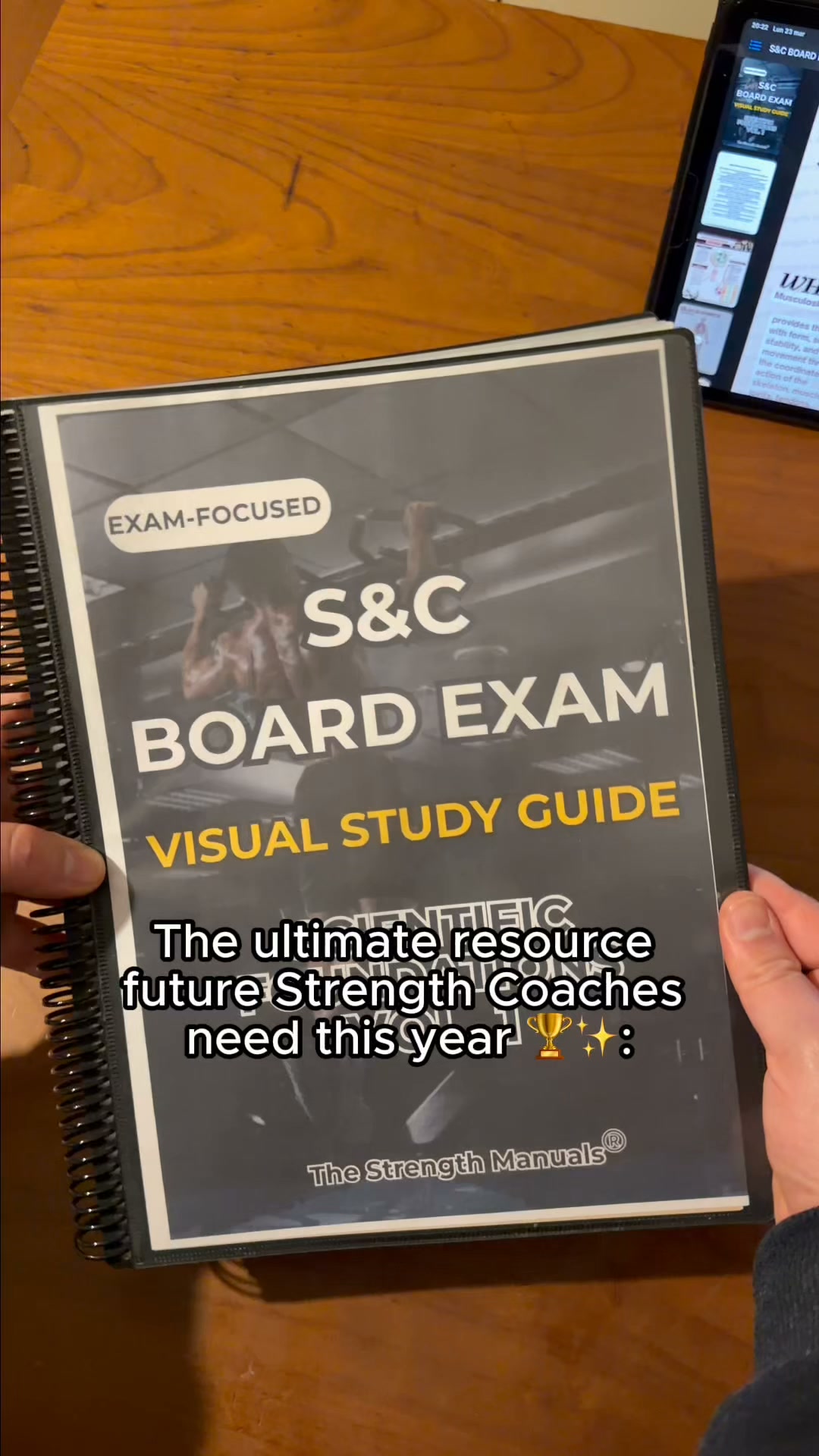 The Strength Manuals Facebook ad: BYPASS TEXTBOOK FATIGUE: UNLOCK THE CSCS VISUAL FRAMEWORKS.