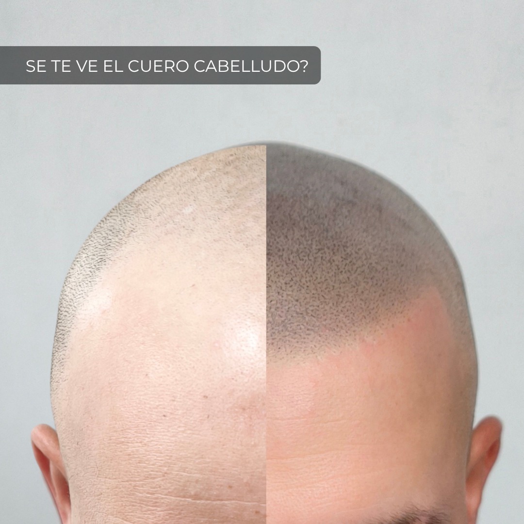 Scalp Uruguay Facebook ad: Si se te ve el cuero cabelludo o…
