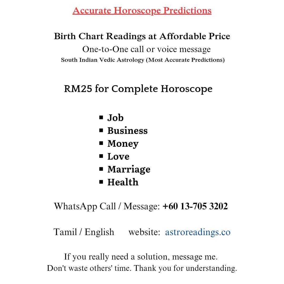 Maheswaran Astro Facebook ad: RM25. Complete Accurate Horoscope Readings.