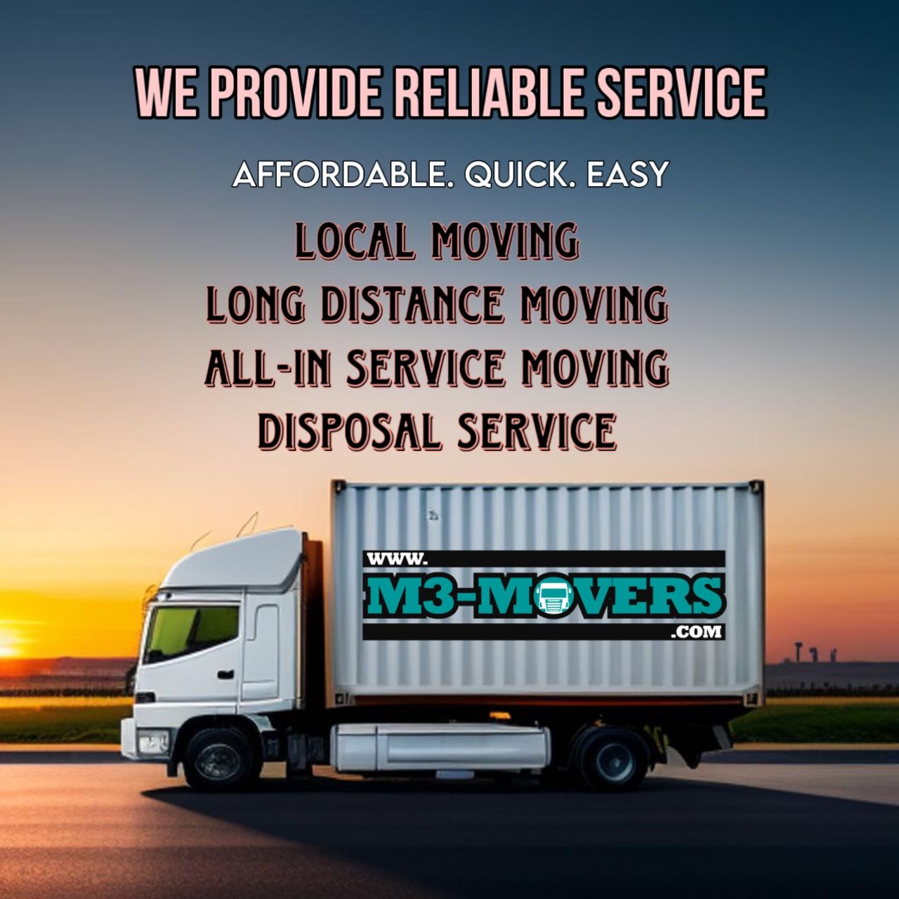 M3 Movers Facebook ad: Chat in Messenger
