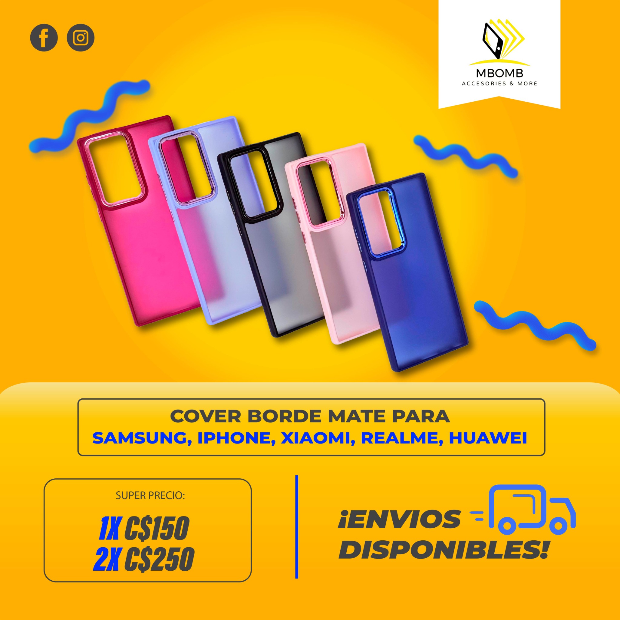 Mbomb accessories & more Facebook ad: ¡Tu celular, tu estilo!