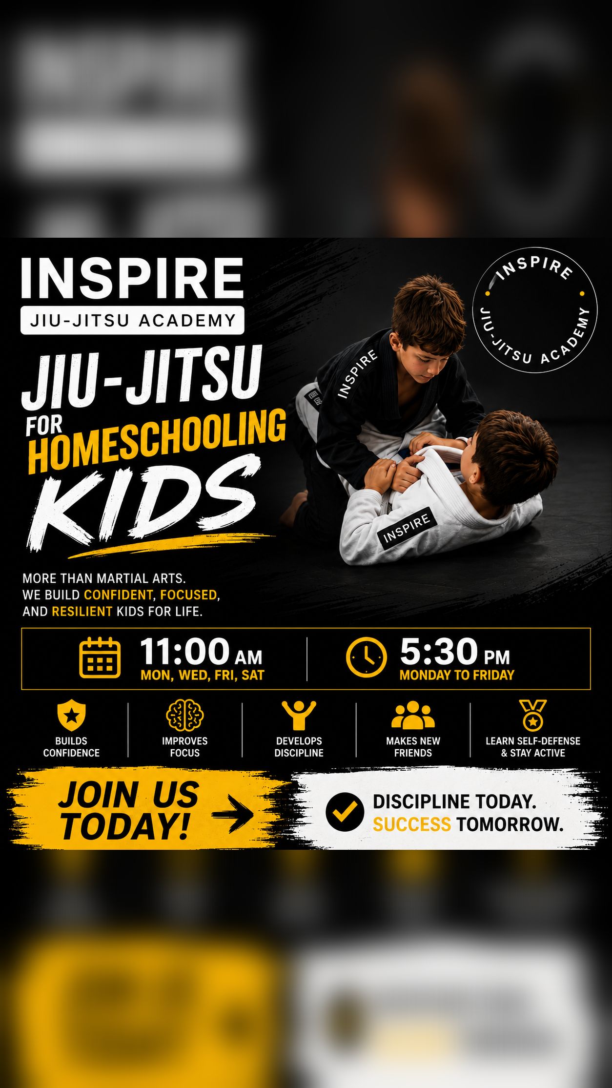 Inspire jiu-jitsu academy Facebook ad