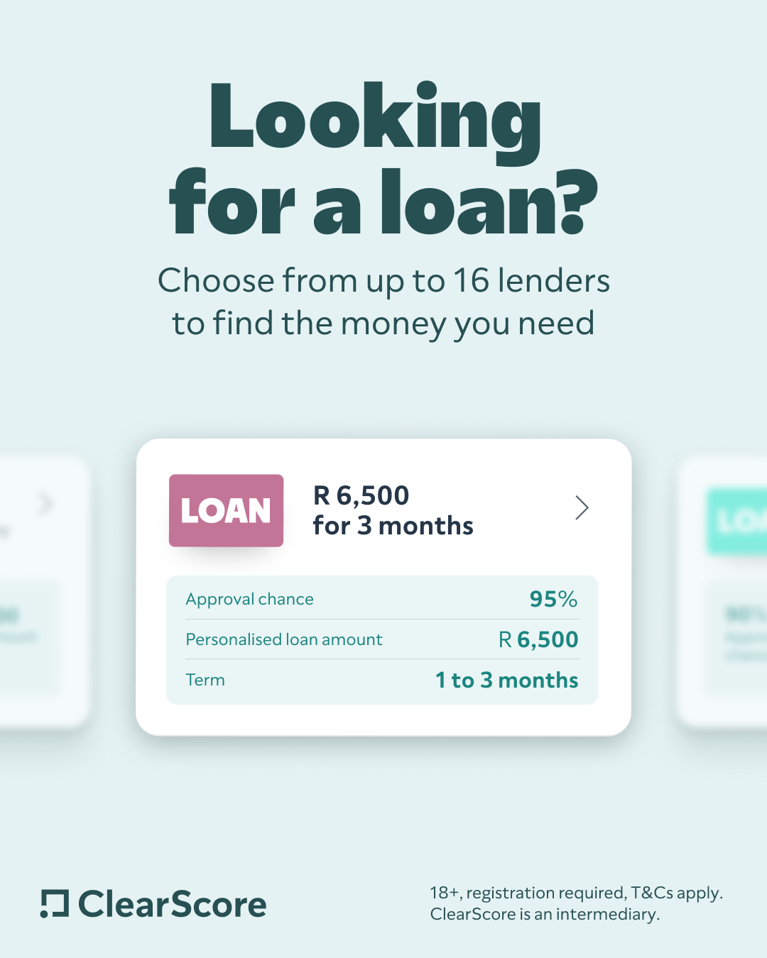 ClearScore SA Facebook ad: Find a loan