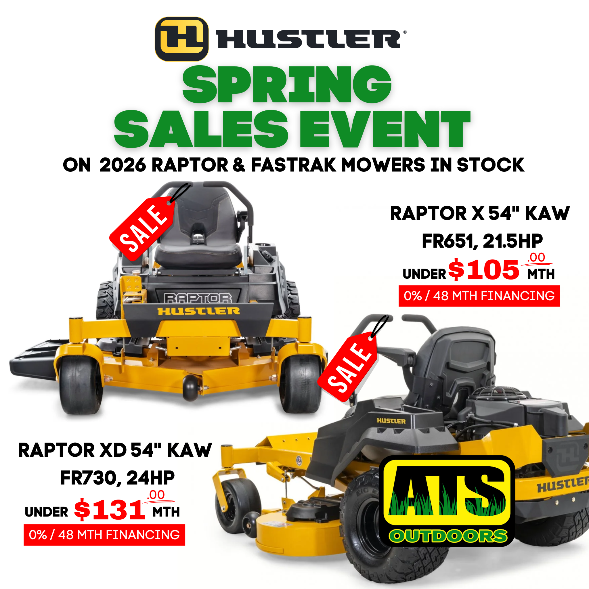 ATS Outdoors Facebook ad: ATS Outdoors, Hustler Spring Sales Event!