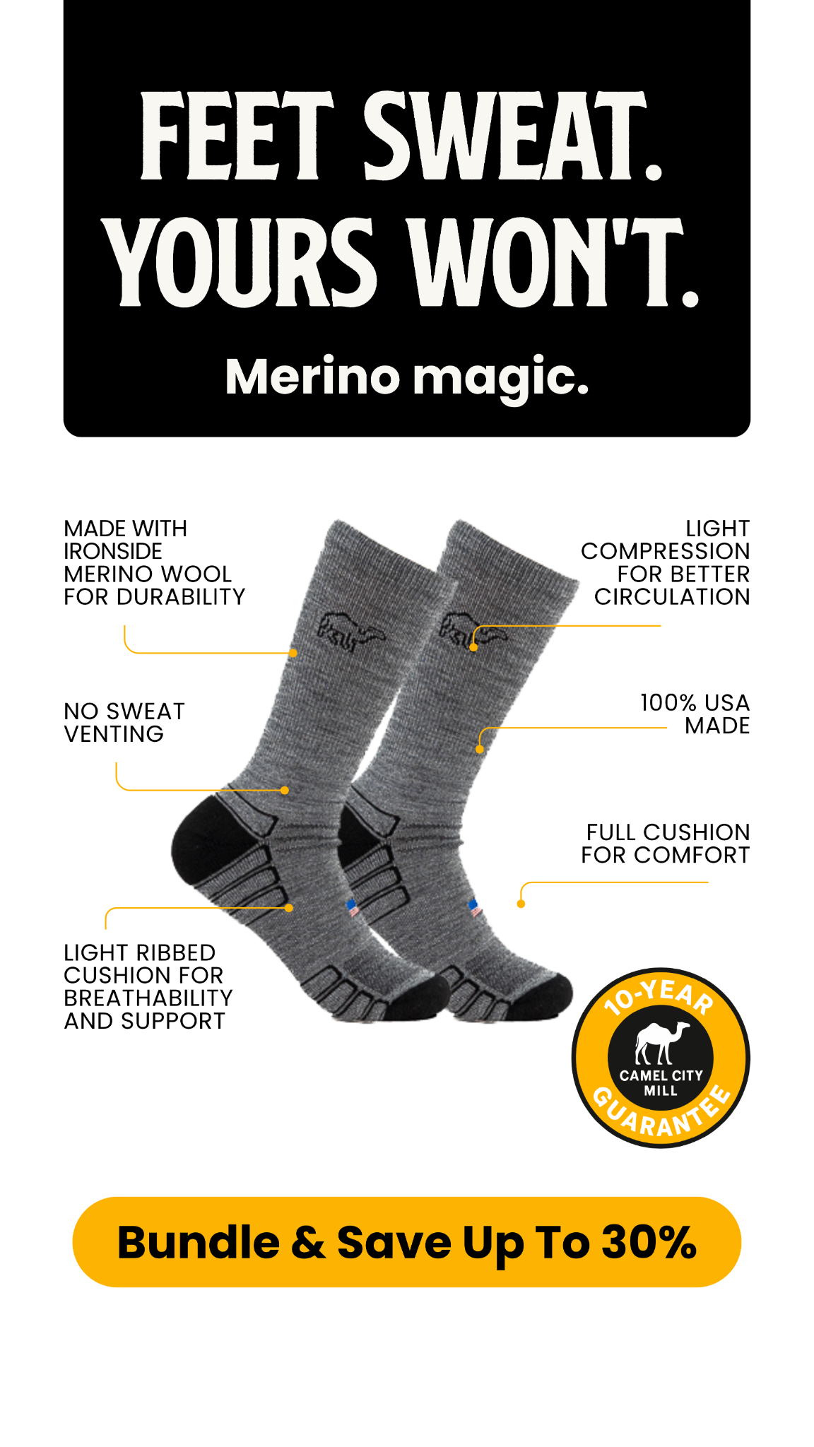 Camel City Mill Work Socks Facebook ad