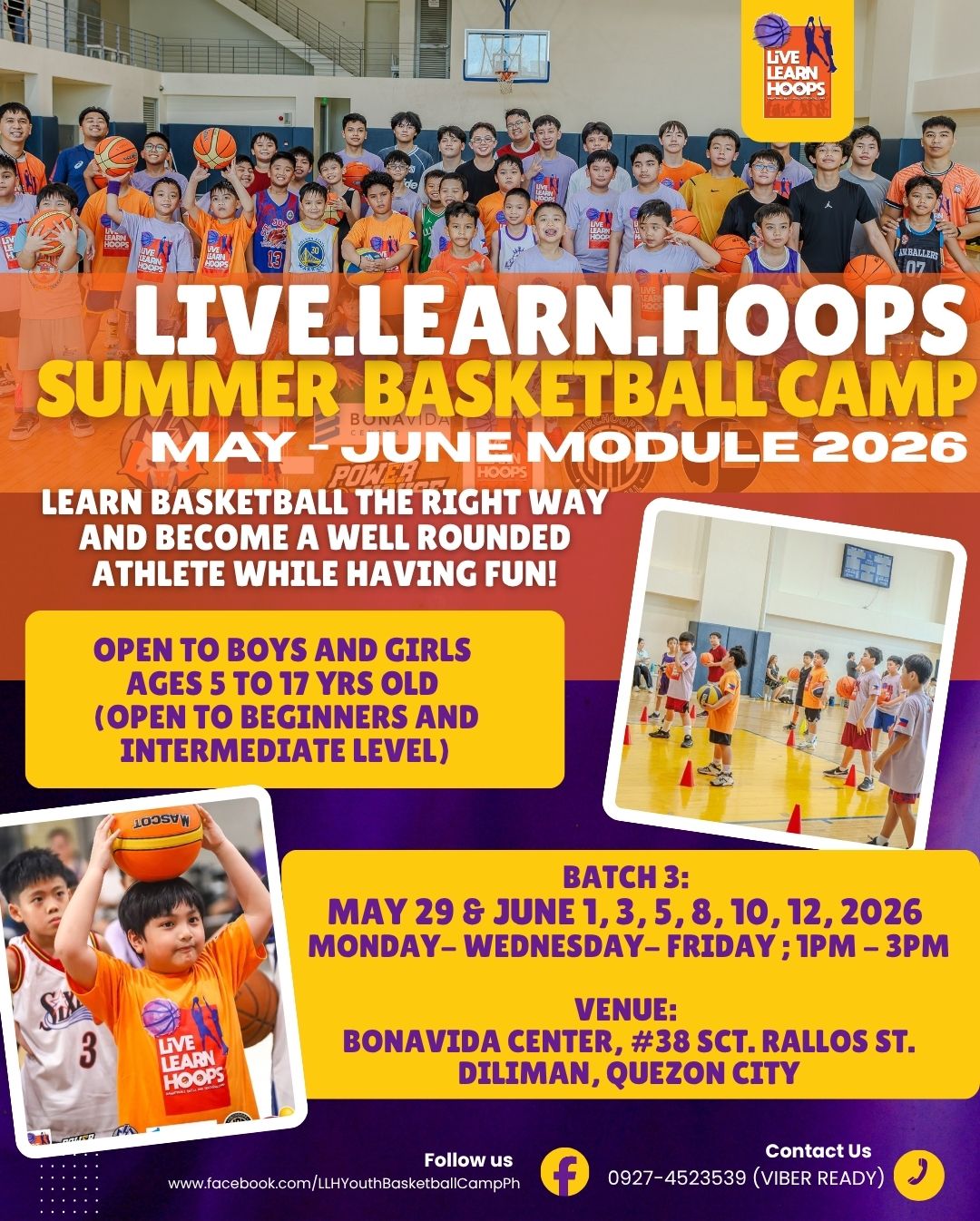 LLH Youth & Adult Basketball Camp PH Facebook ad: RESERVE YOUR SLOT NOW!
