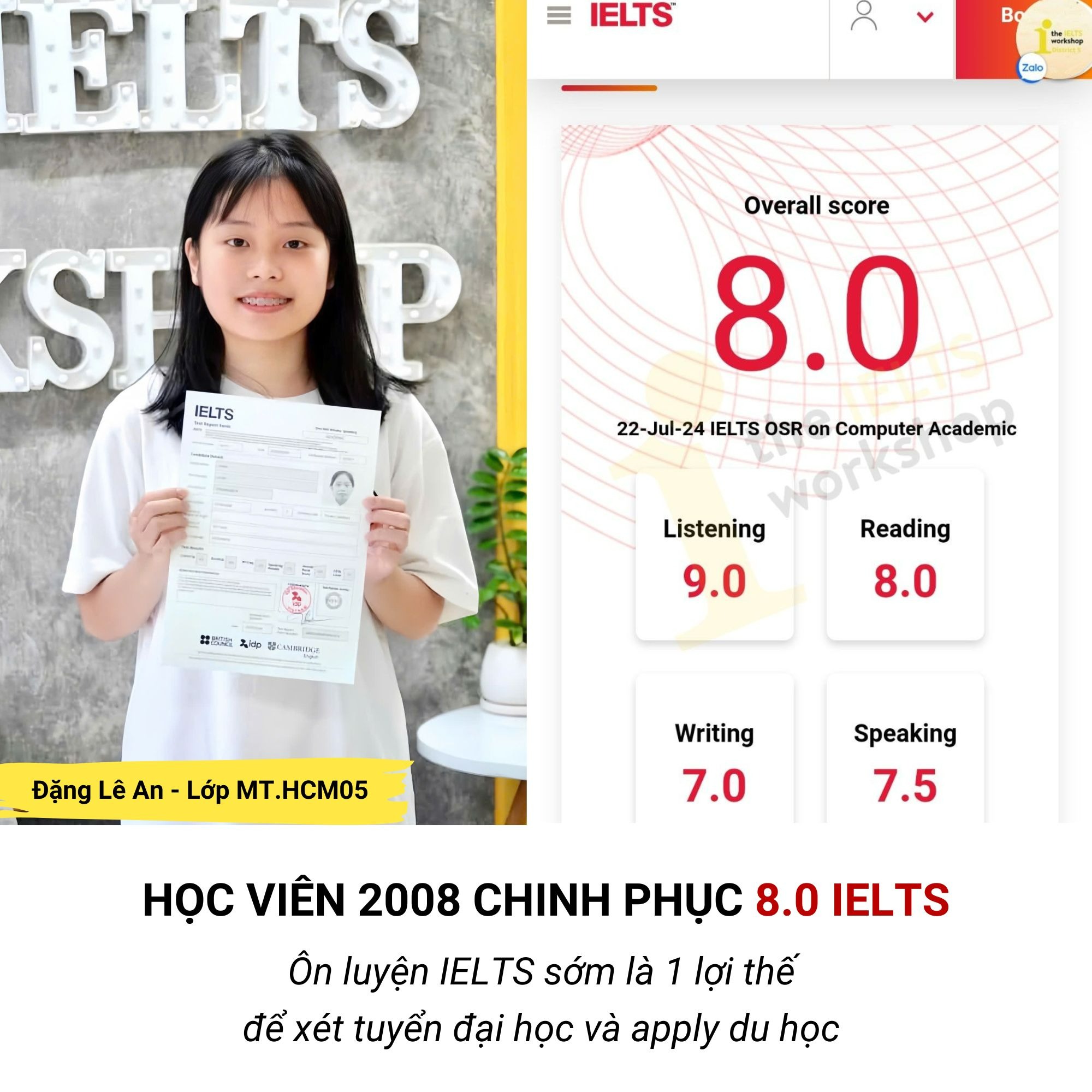 The IELTS Workshop TP.HCM Facebook ad: Chat trong Messenger