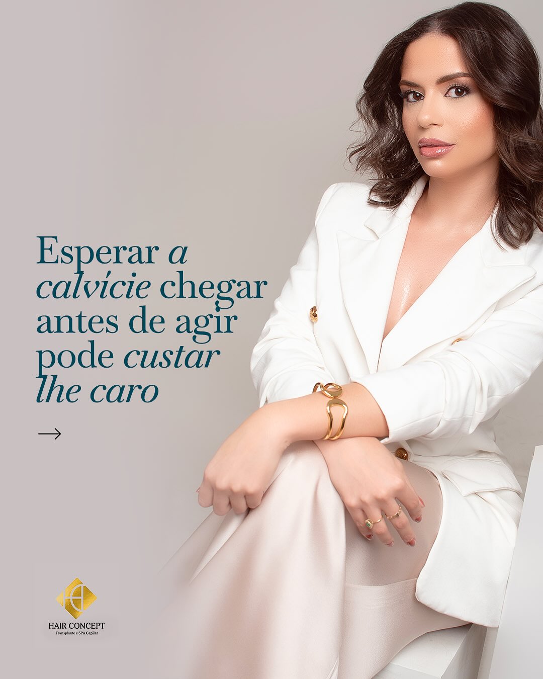 Clínica Hair Concept Facebook ad: Esperar a calvície chegar antes de agir pode…