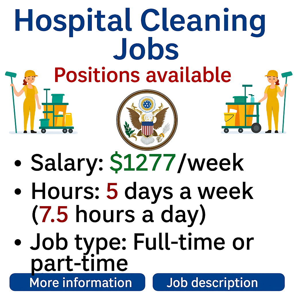 Clover Connect Facebook ad: Hiring for Hospital Cleaning Jobs