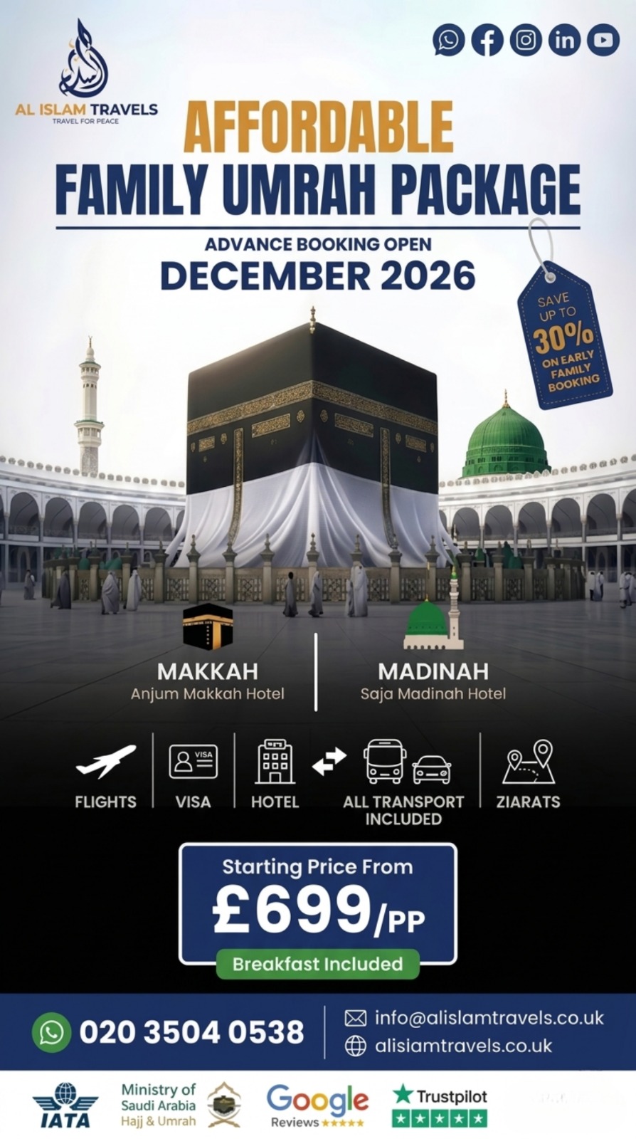 Al Islam Travels Facebook ad from May 12, 2026