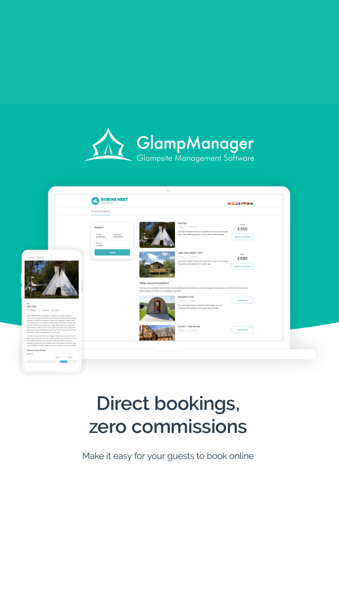 GlampManager Facebook ad: GlampSite Management & Booking Software