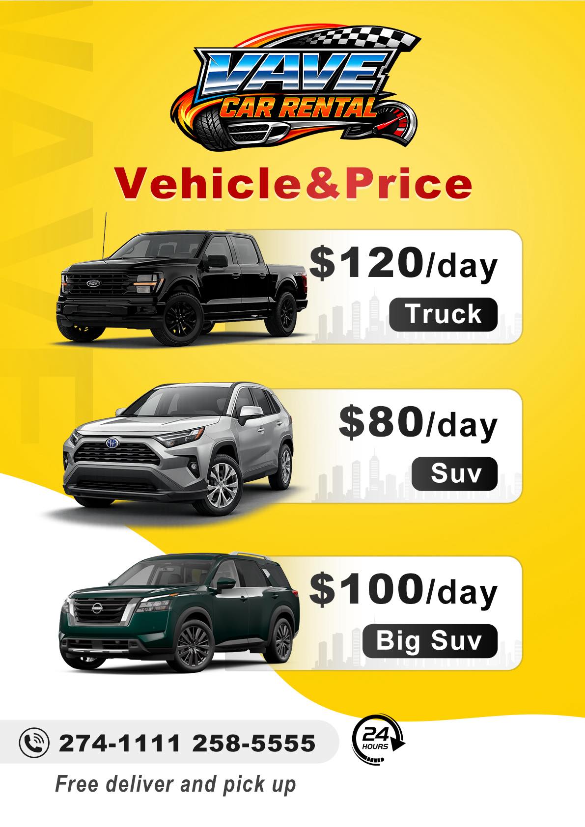 VAVE Car Rental Facebook ad: We provide high-end professional car rental services with…