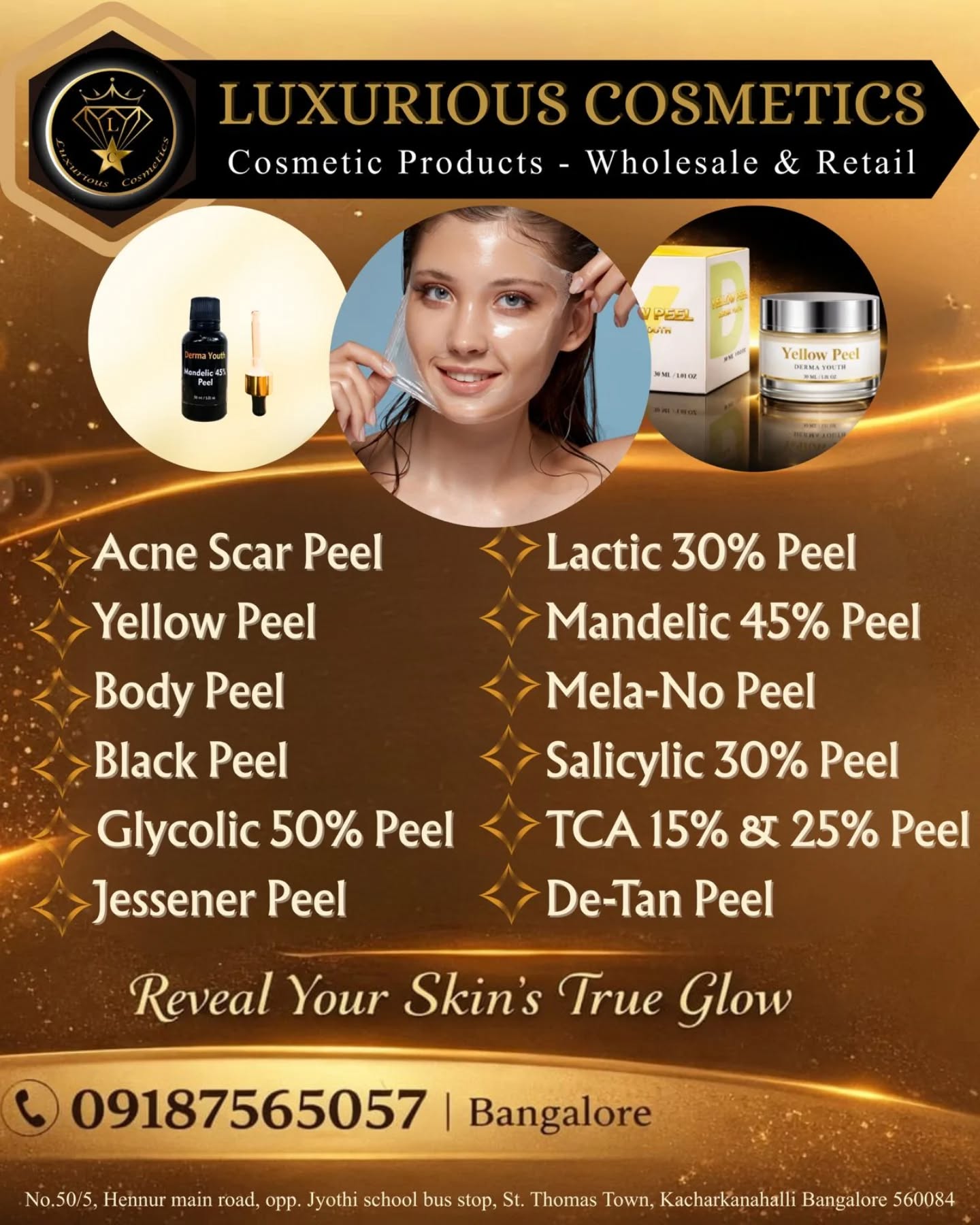 luxurious cosmetic products Facebook ad: Reveal Your Skin’s True Glow