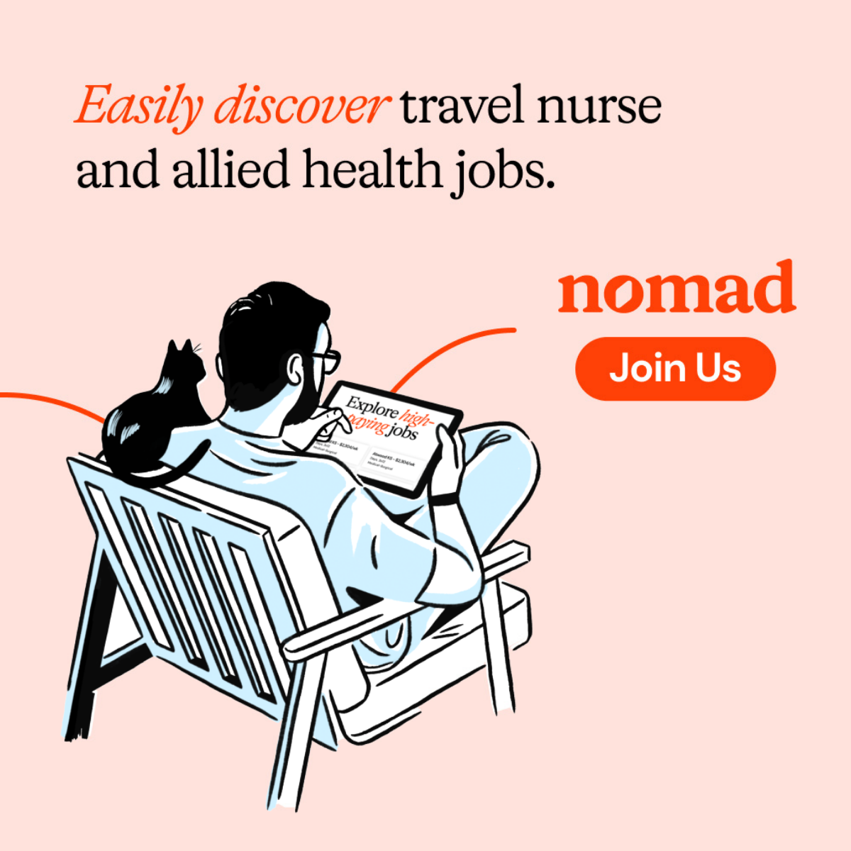 Nomad Health Facebook ad: Sign Up to See Full Pay Upfront