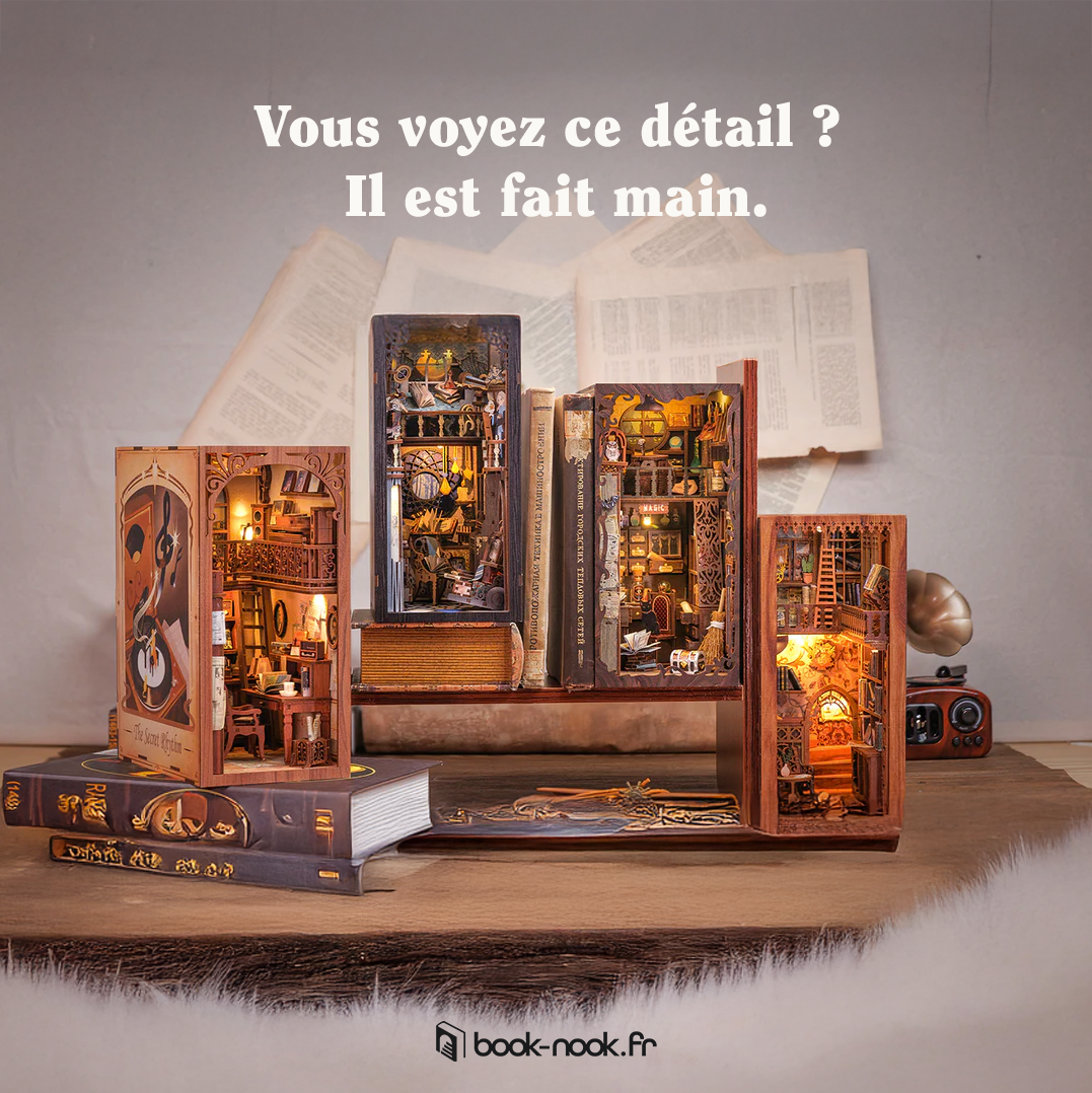Book-nook.fr Facebook ad: L’objet dont tout le monde parle.