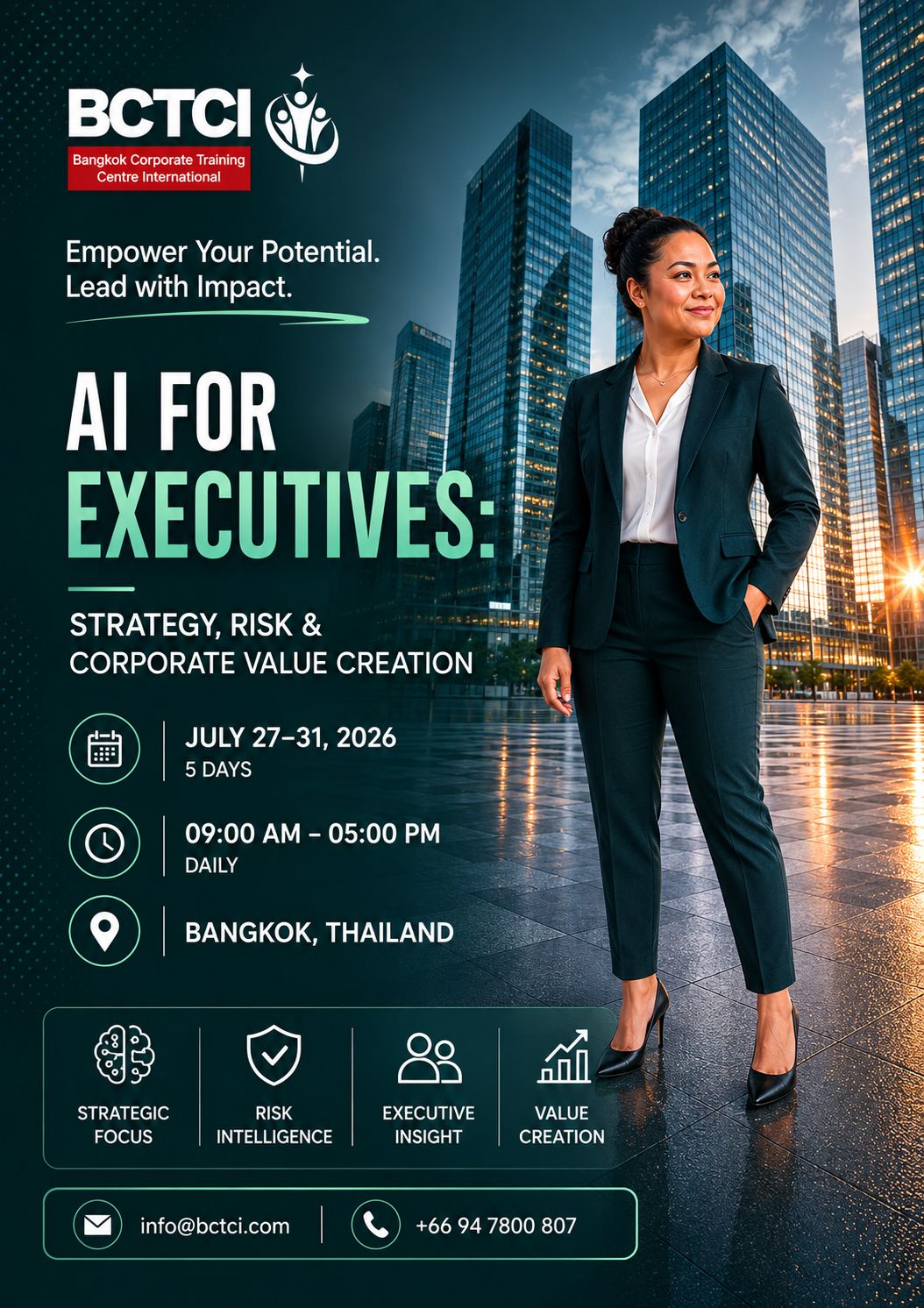 Bangkok Corporate Training Center International Facebook ad: AI for Executives: Strategy, Risk & Corporate Value…