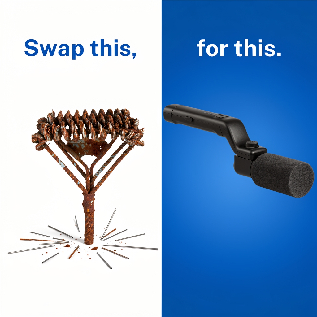 Amerivale Facebook ad: Most Electric Grill Brushes Still Use Wire Bristles. This…
