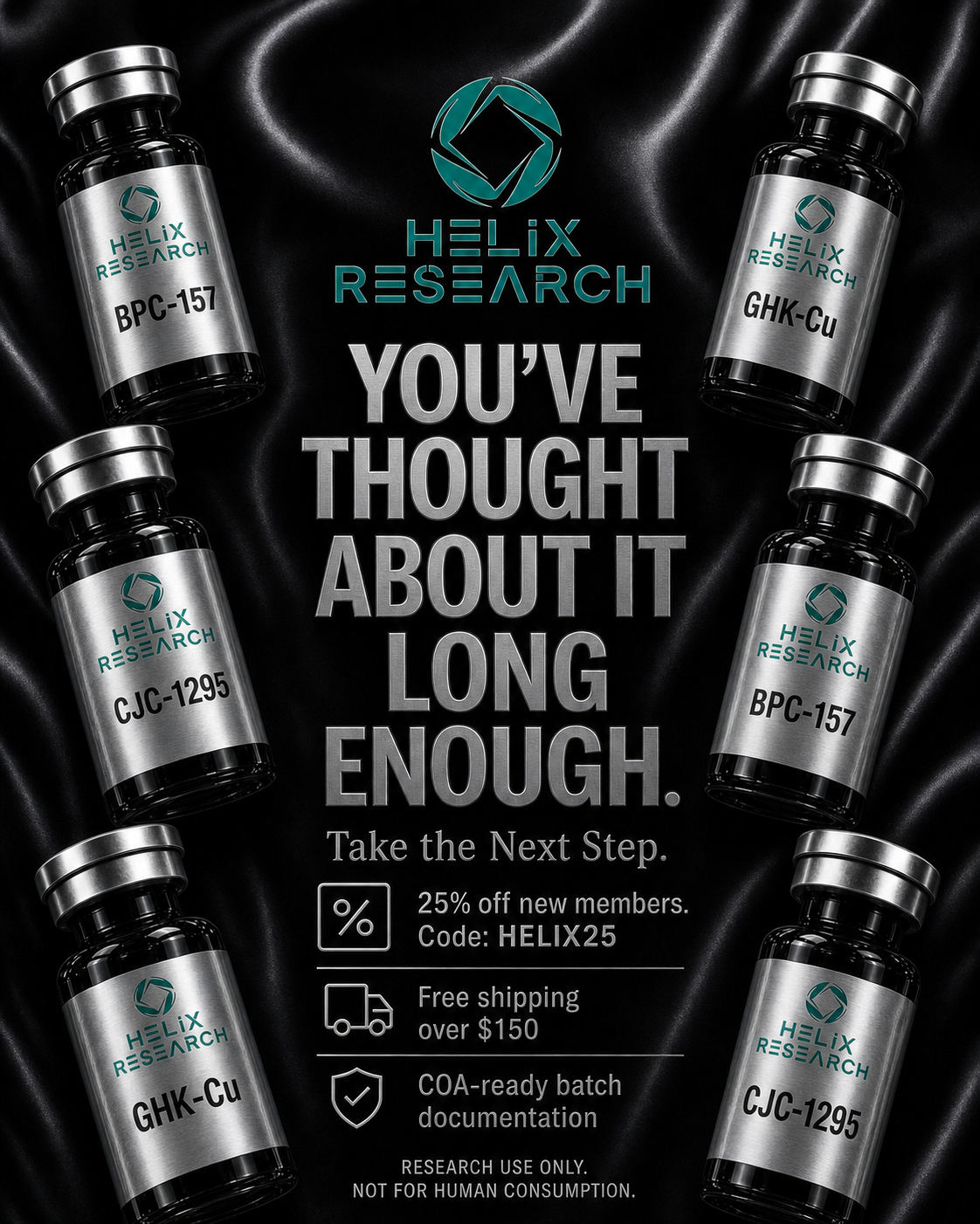 Helix Research Inc. Facebook ad: 25% Off Research Materials