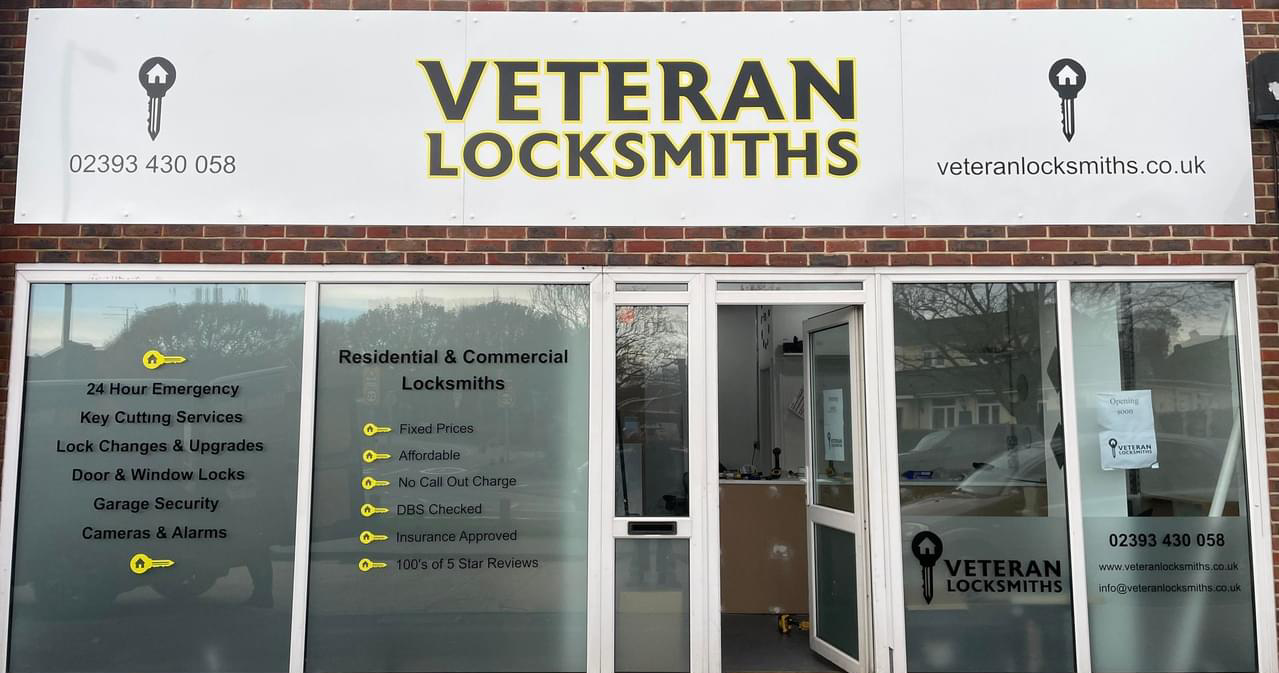 Veteran locksmiths - Waterlooville Facebook ad: Local highly reviewed shop & mobile locksmith services.